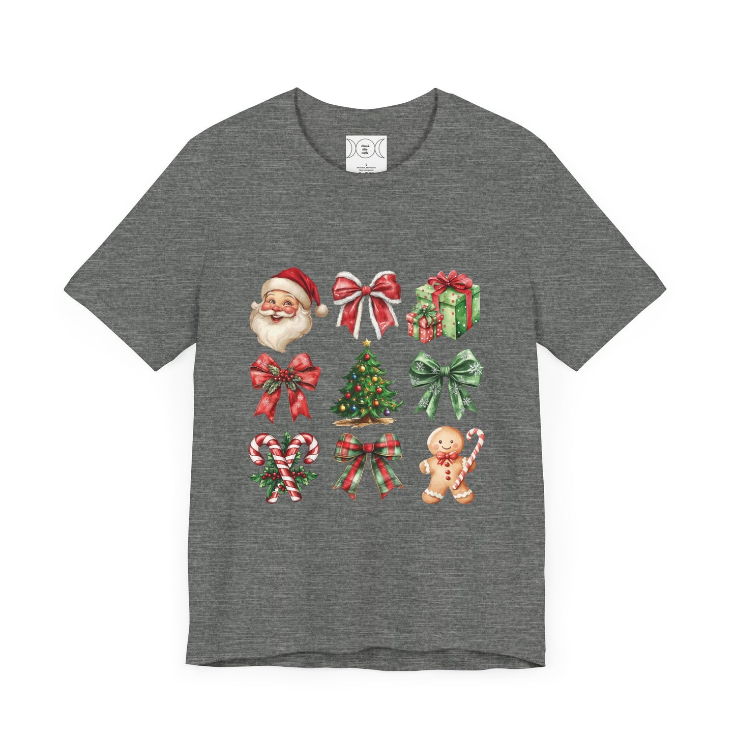 Christmas and bows , Unisex Jersey Short Sleeve Tee ( no sleeve design)