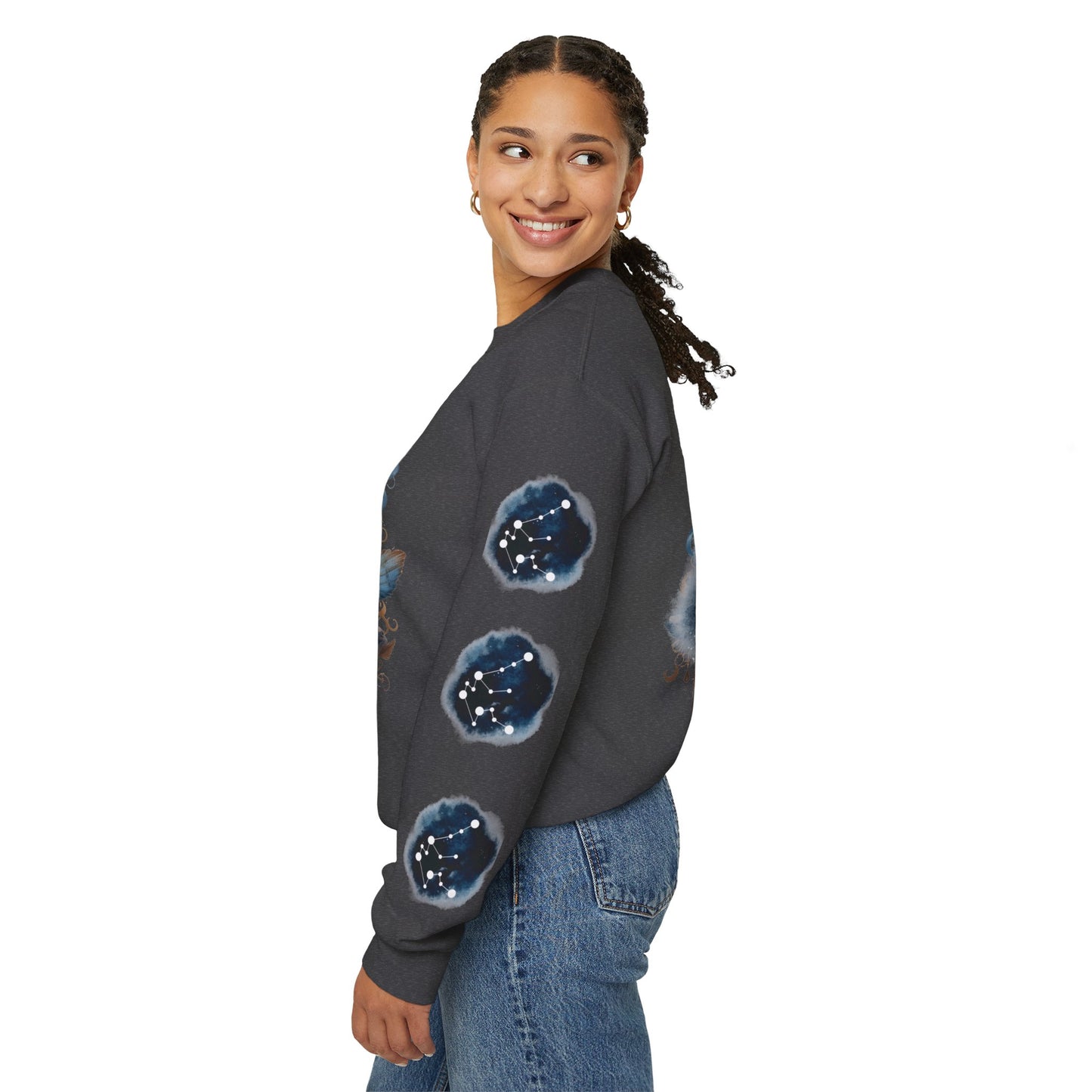 Aquarius , ™ Crewneck Sweatshirt ( side arm design)