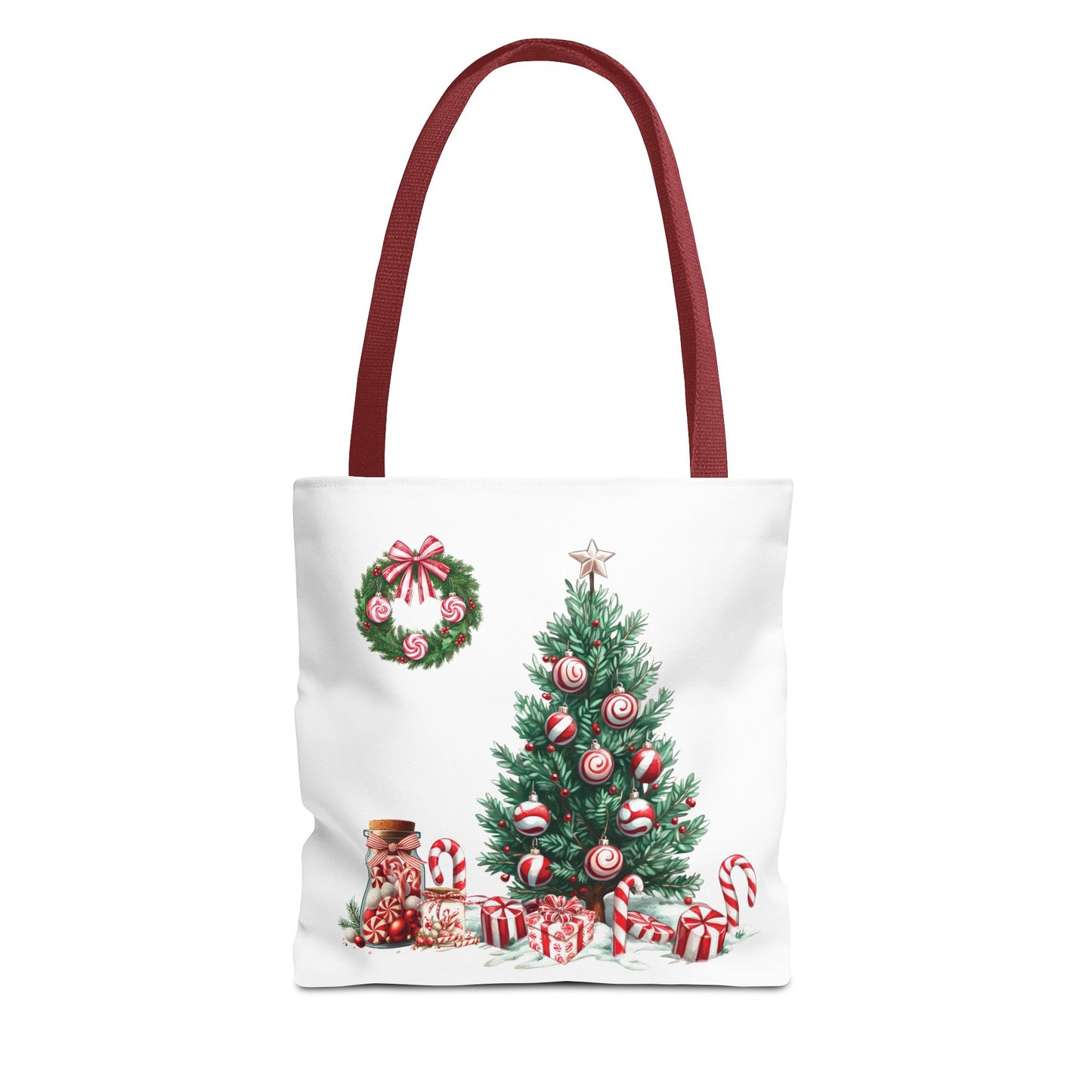 Peppermint Christmas, Tote Bag (AOP)