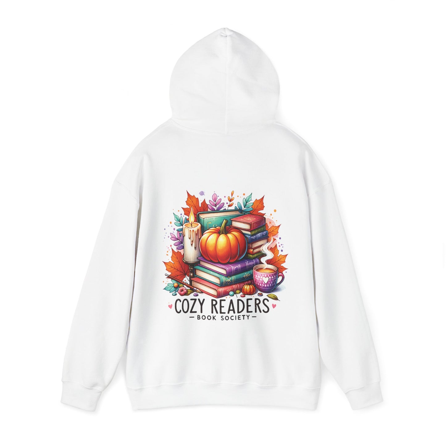 Cozy reader book society,  Unisex Heavy Blend™ Hooded Sweatshirt (no side arm design)