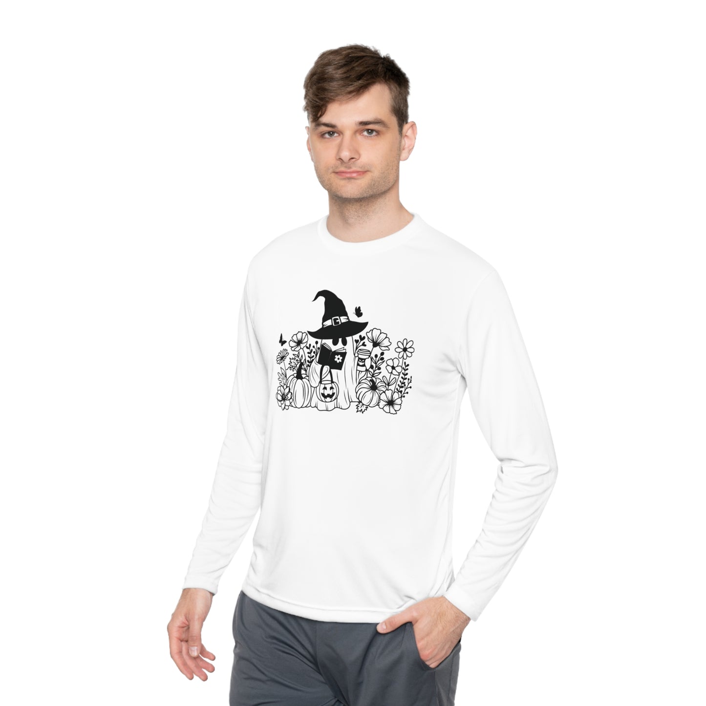 Cozy boo reading,  Unisex Lightweight Long Sleeve Tee