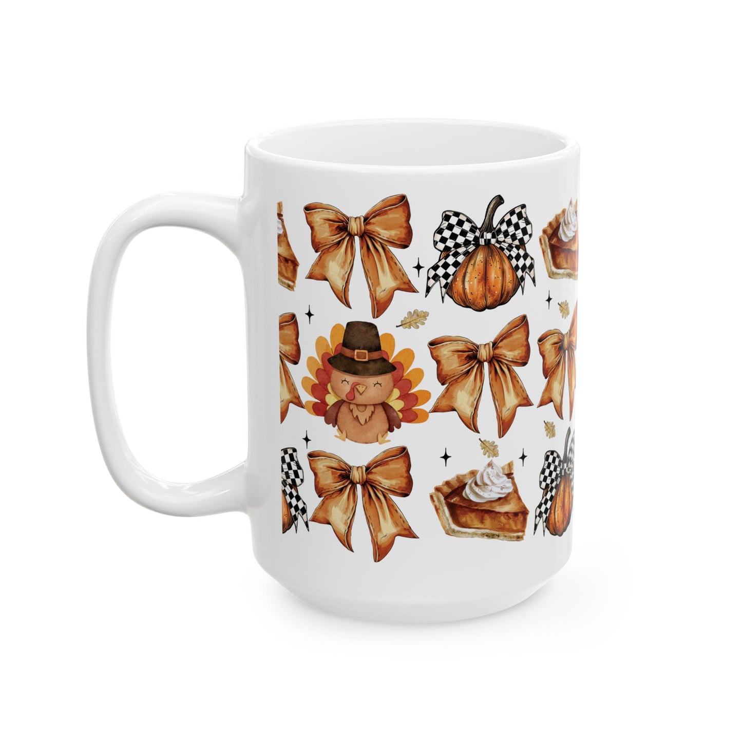 Thanksgiving and bows, Ceramic Mug 11oz & 15 oz