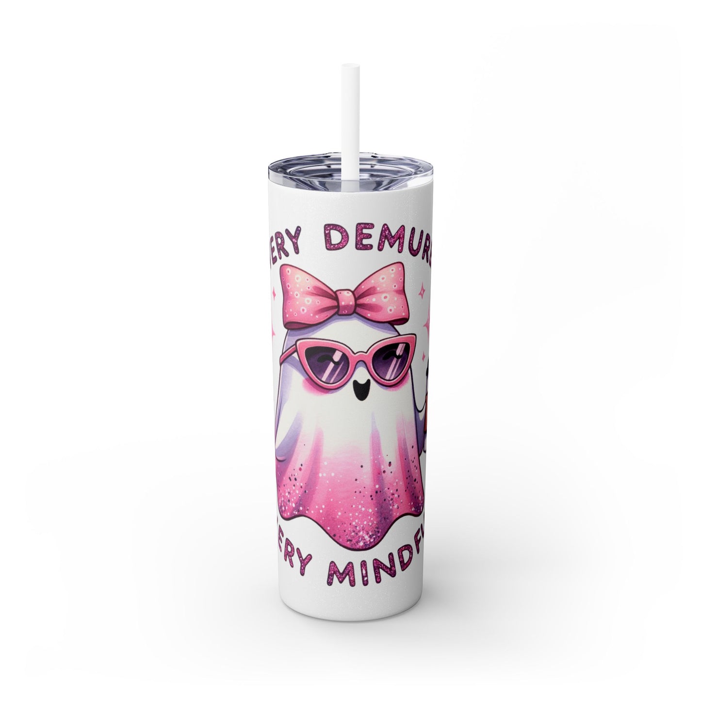 Very demure, Skinny Tumbler with Straw, 20oz