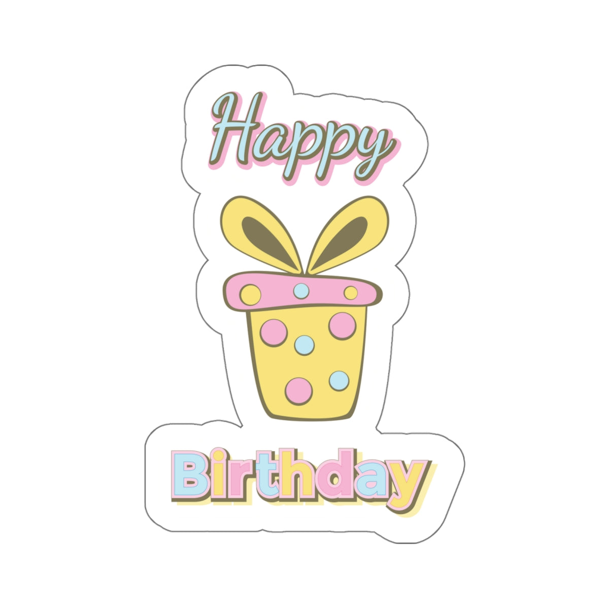 Happy birthday present, Kiss-Cut Stickers