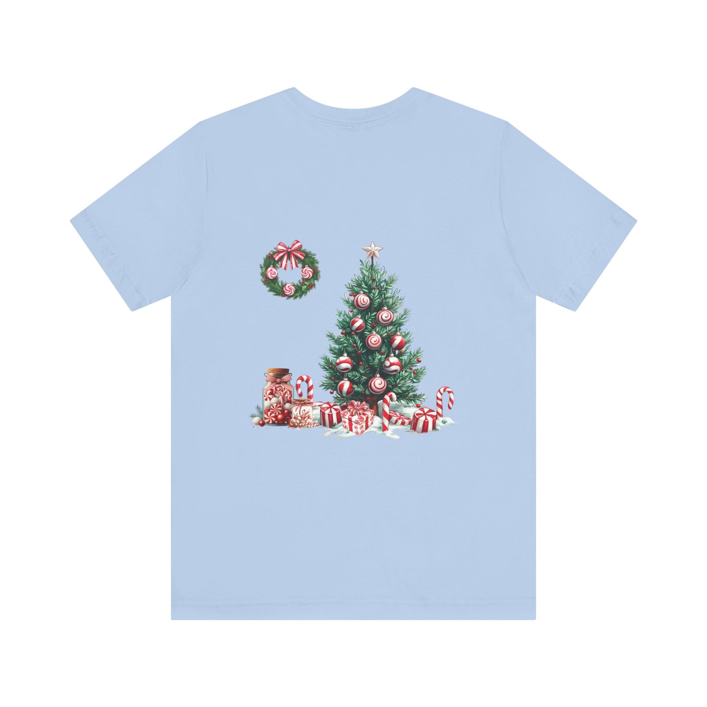 Peppermint Christmas, Unisex Jersey Short Sleeve Tee ( No sleeve design)