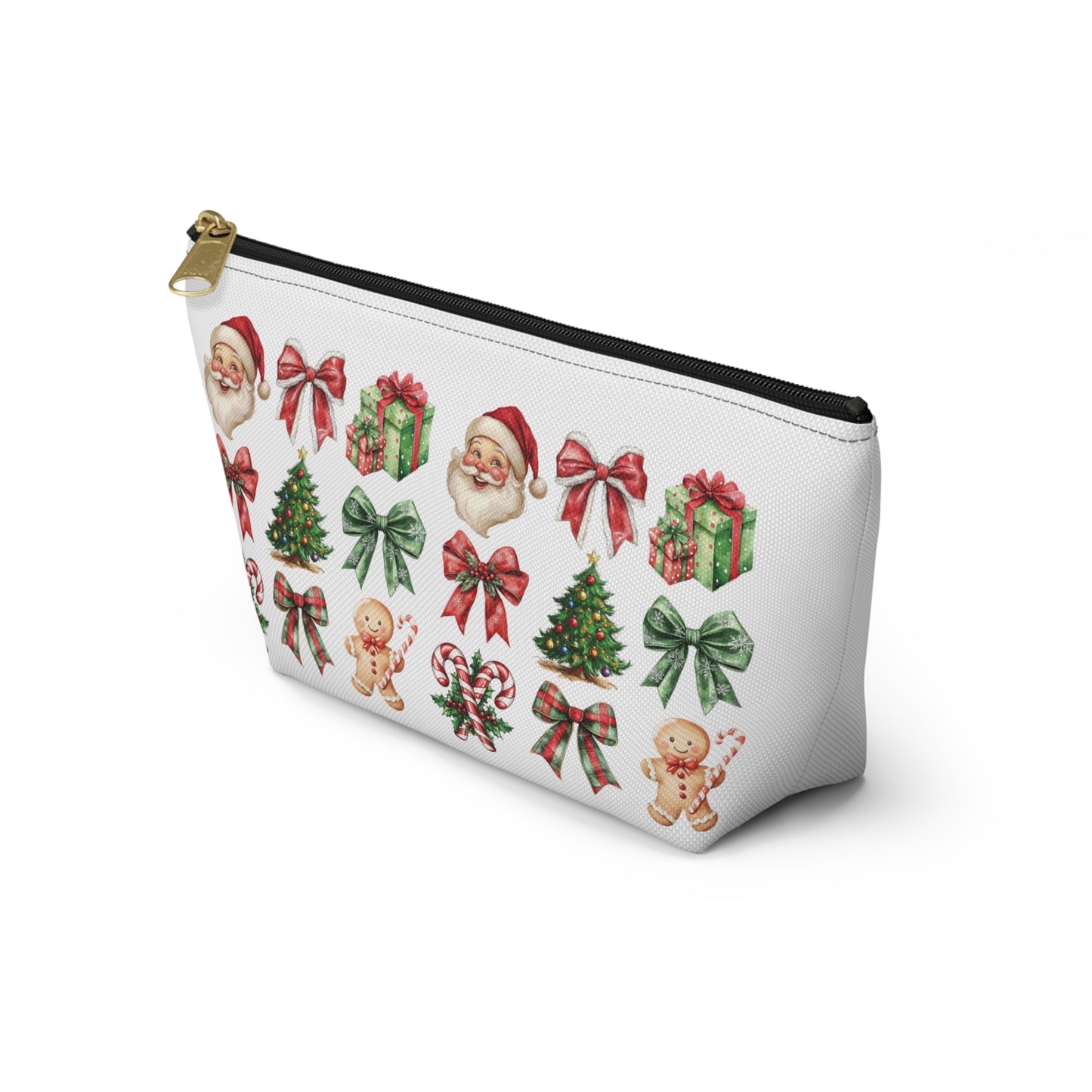 Christmas Football and bows,  Accessory Pouch w T-bottoms