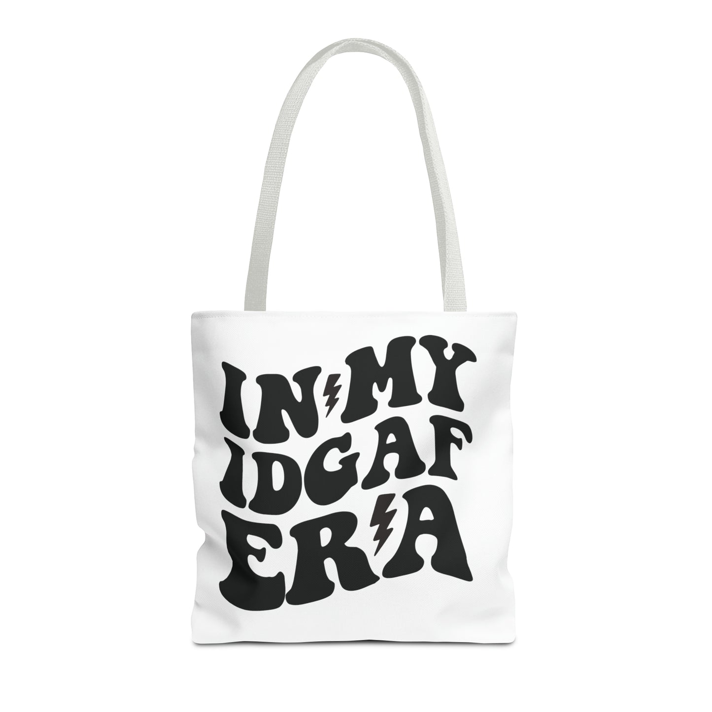 In my IDGAF era, Tote Bag (AOP)