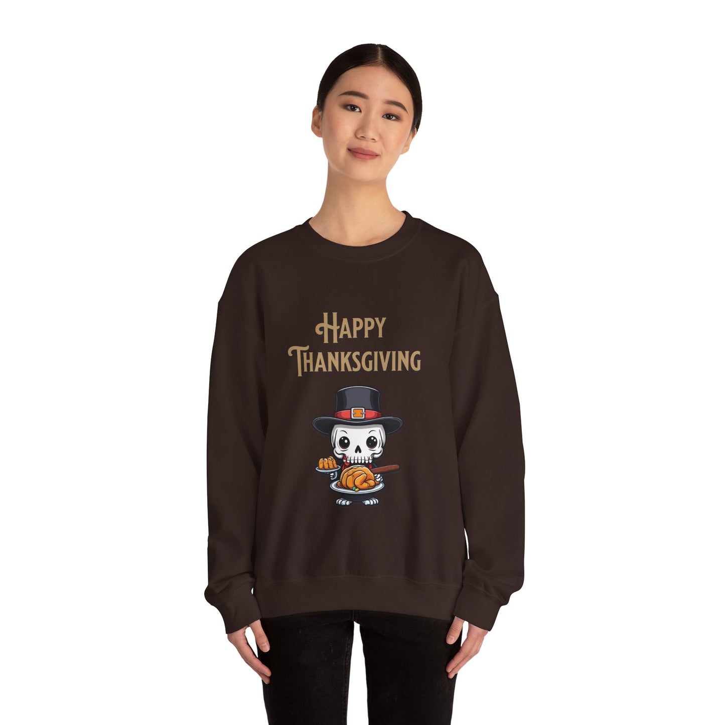 Happy thanksgiving, ™ Crewneck Sweatshirt ( sleeve design )