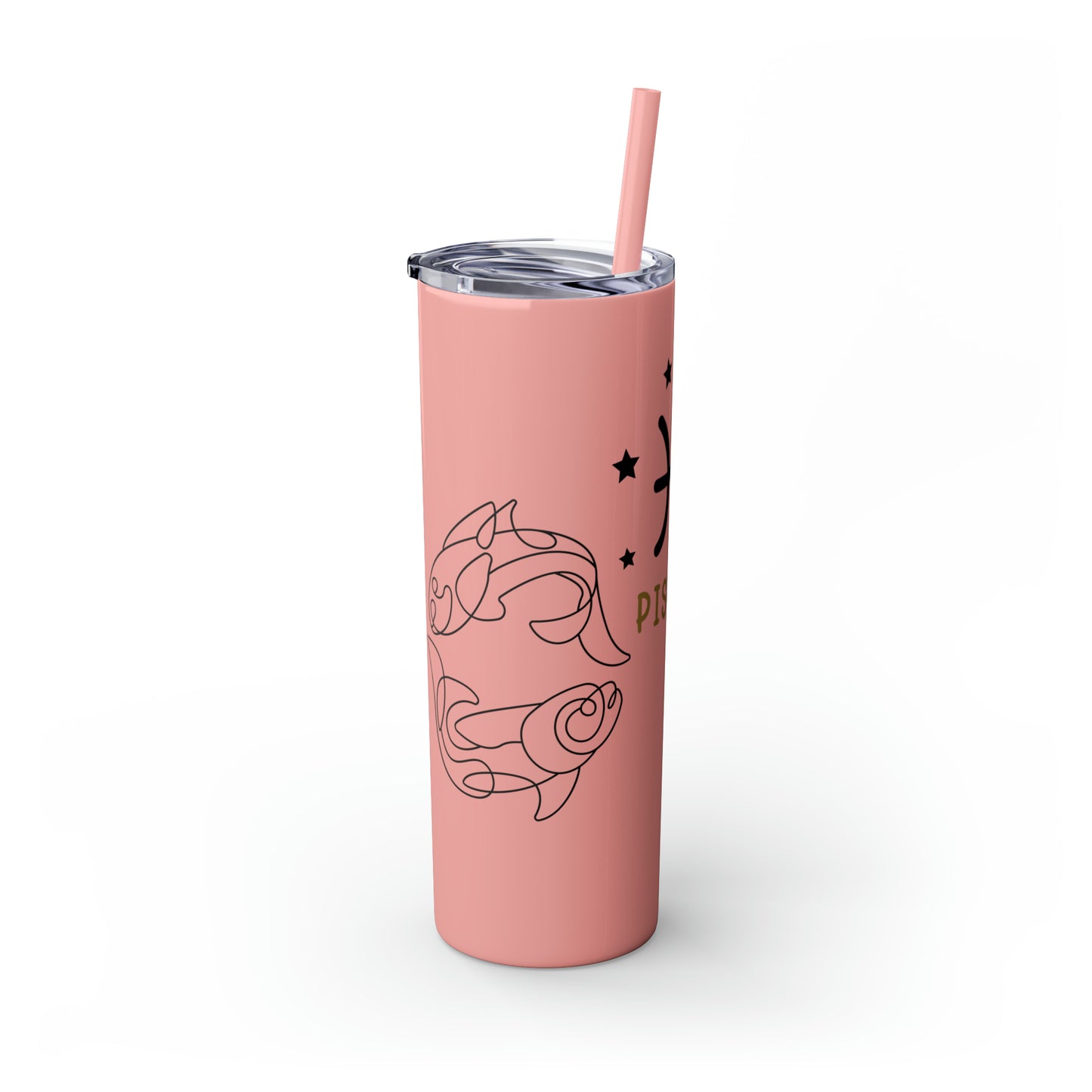 Pisces , Skinny Tumbler with Straw, 20oz