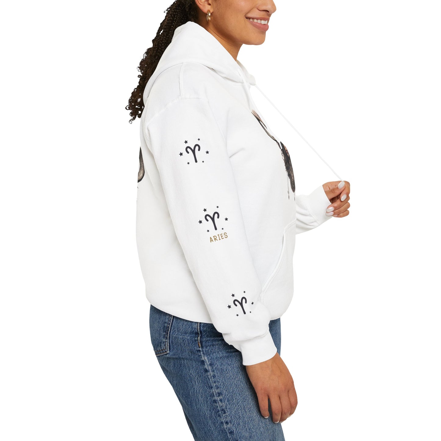 Aries,  Unisex Heavy Blend™ Hooded Sweatshirt (no side arm design)