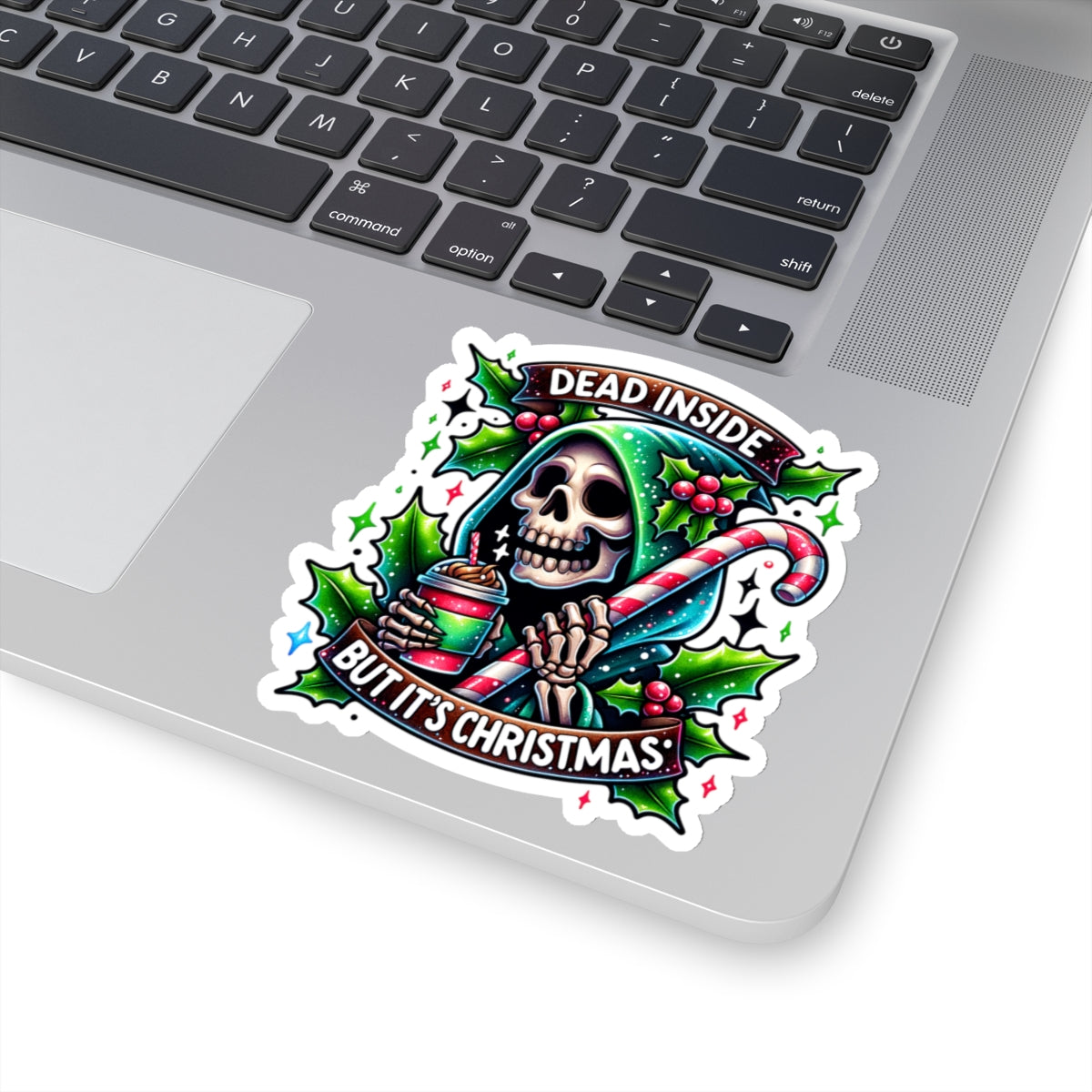 Dead inside but it’s Christmas, Kiss-Cut Stickers