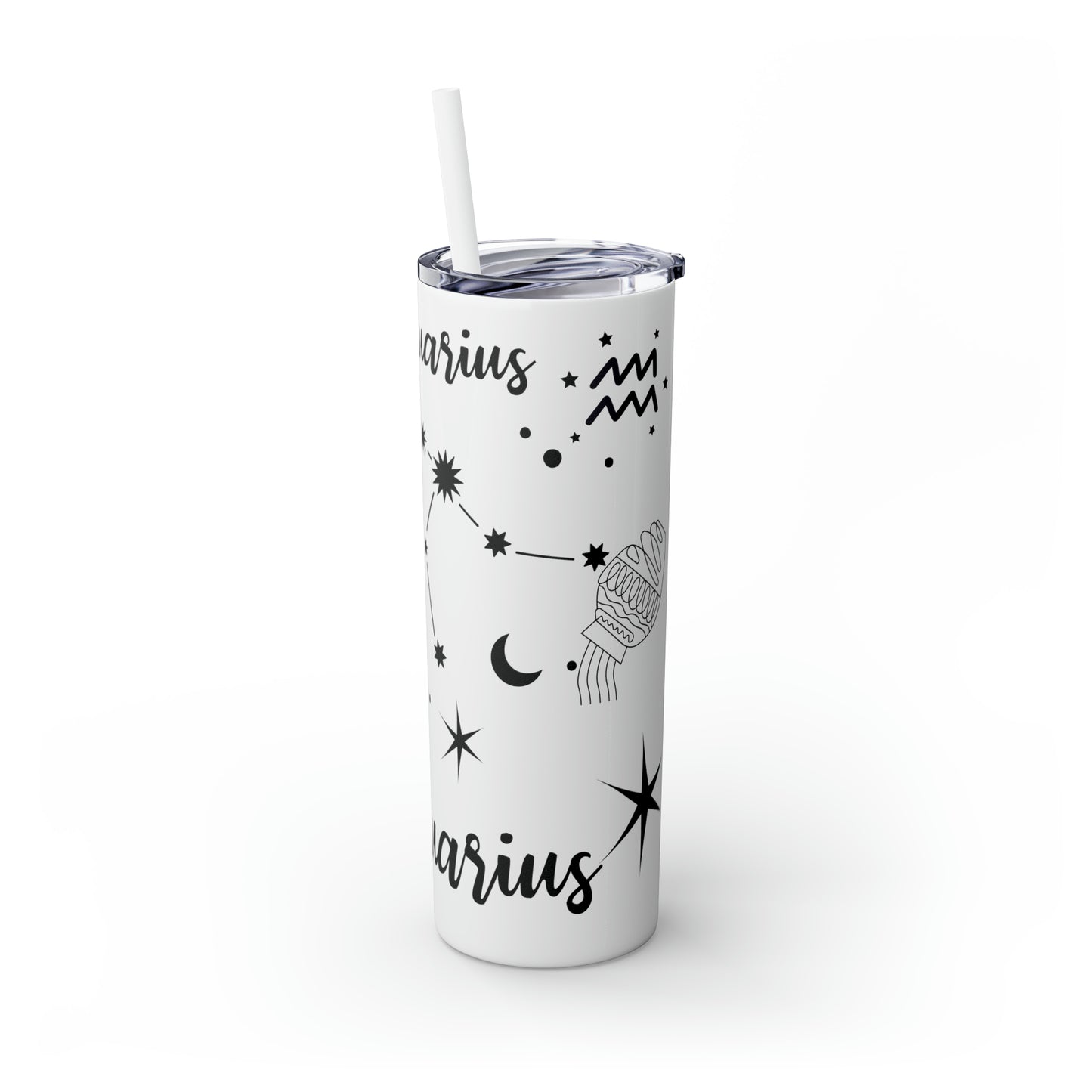 Aquarius, Skinny Tumbler with Straw, 20oz