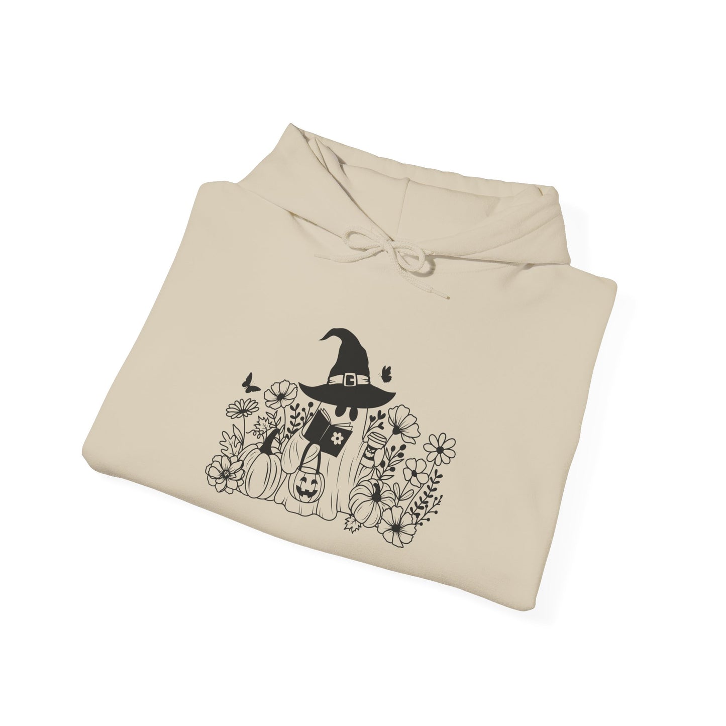 Cozy boo reading,  Unisex Heavy Blend™ Hooded Sweatshirt (sleeve design)