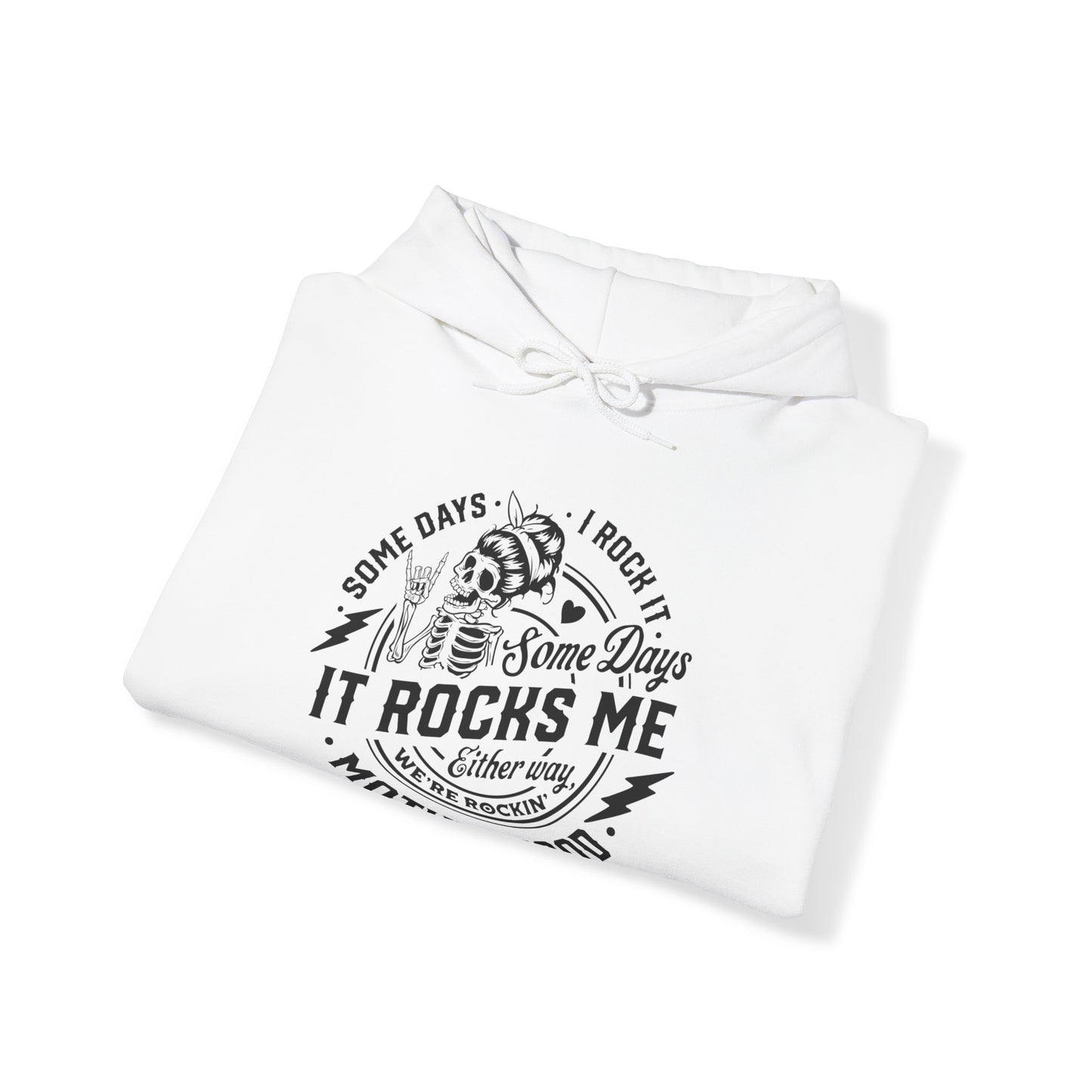 Rocking motherhood, Unisex Heavy Blend™ Hooded Sweatshirt (no side arm design)