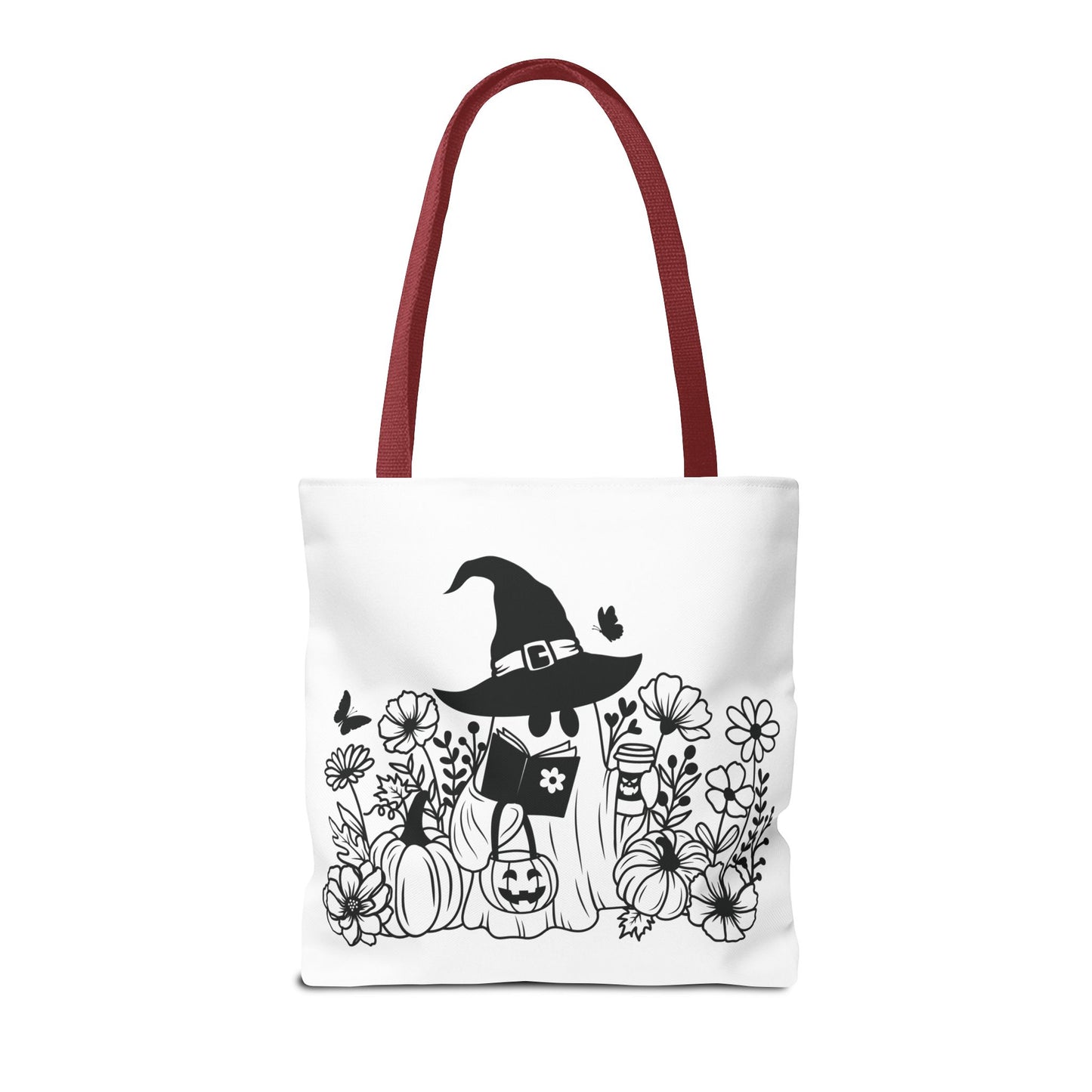 Cozy boo reading, Tote Bag (AOP)