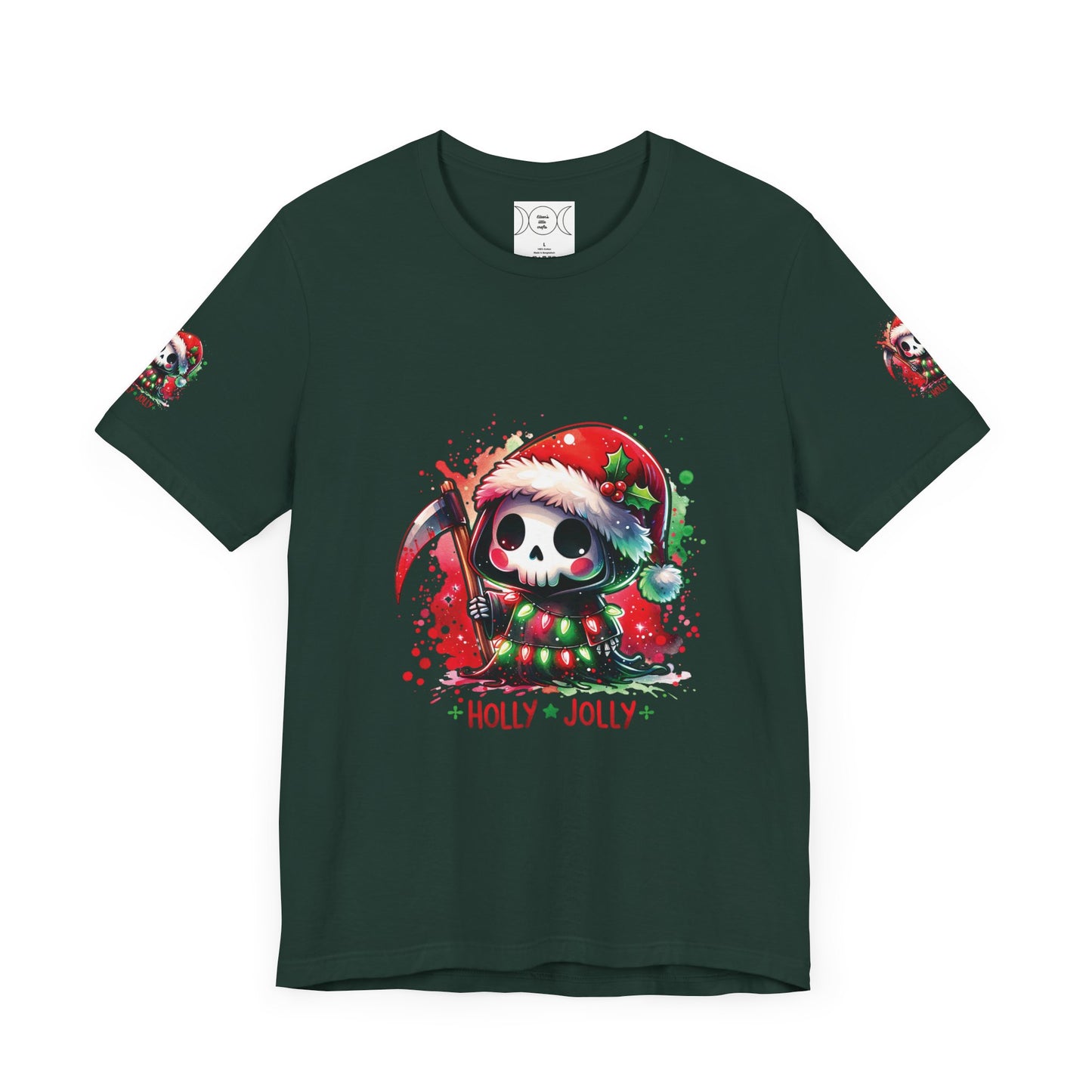 Copy of Holly jolly , Unisex Jersey Short Sleeve Tee ( sleeve design)