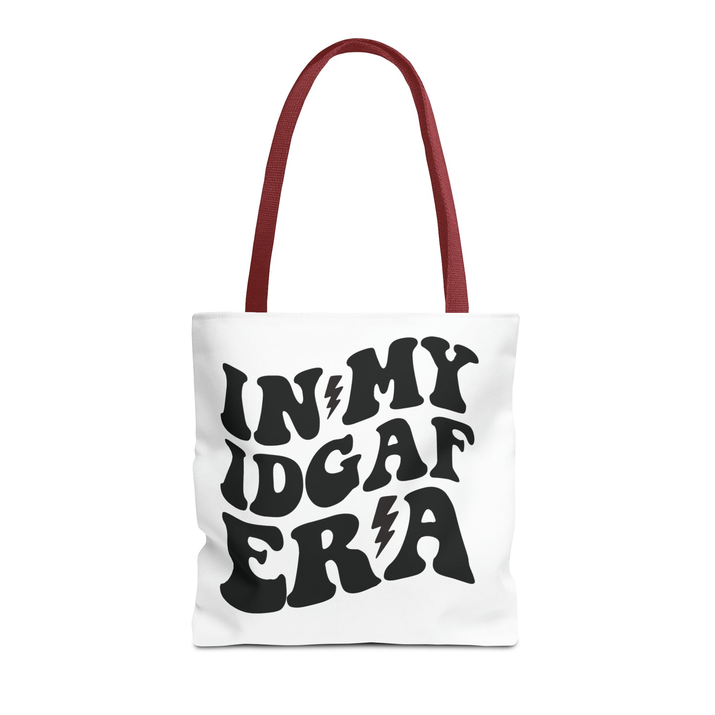 In my IDGAF era, Tote Bag (AOP)