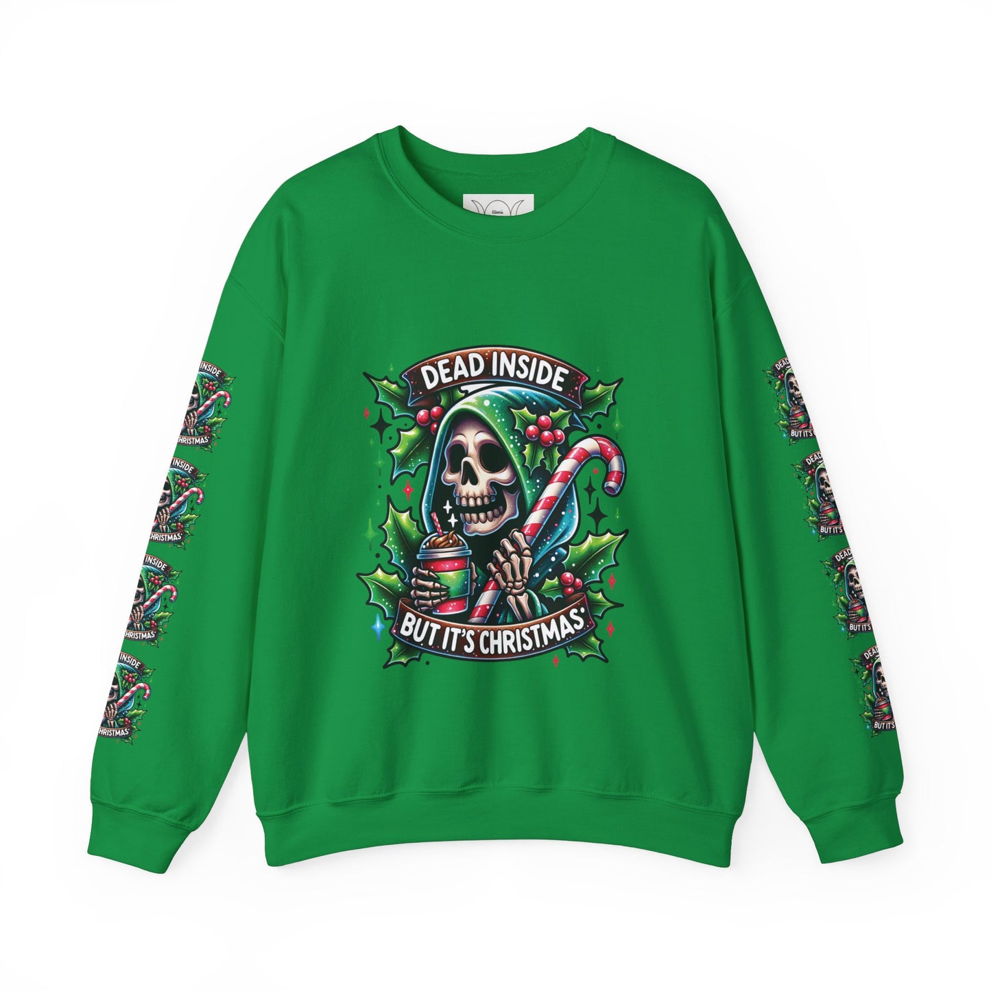 Dead inside but it’s Christmas, ™ Crewneck Sweatshirt ( sleeve design )