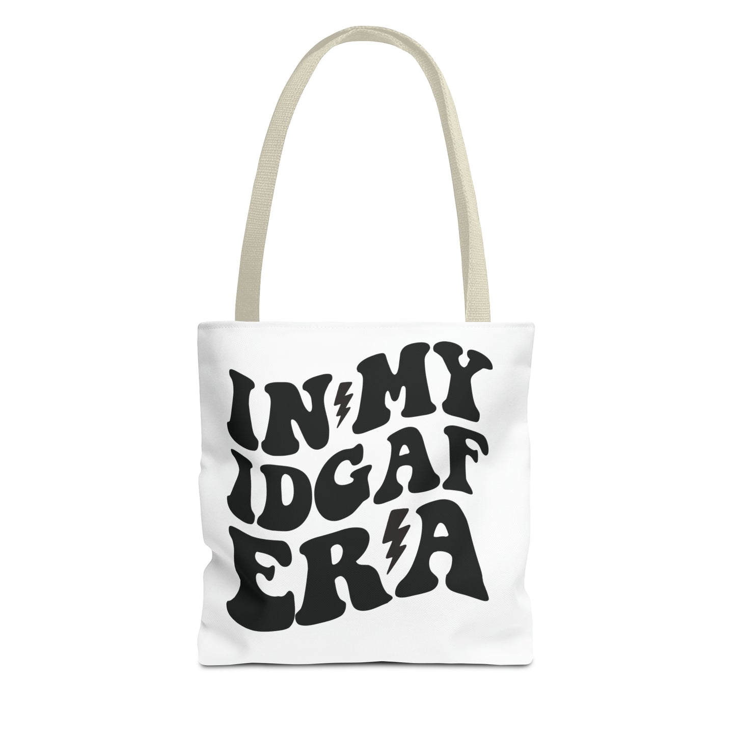 In my IDGAF era, Tote Bag (AOP)