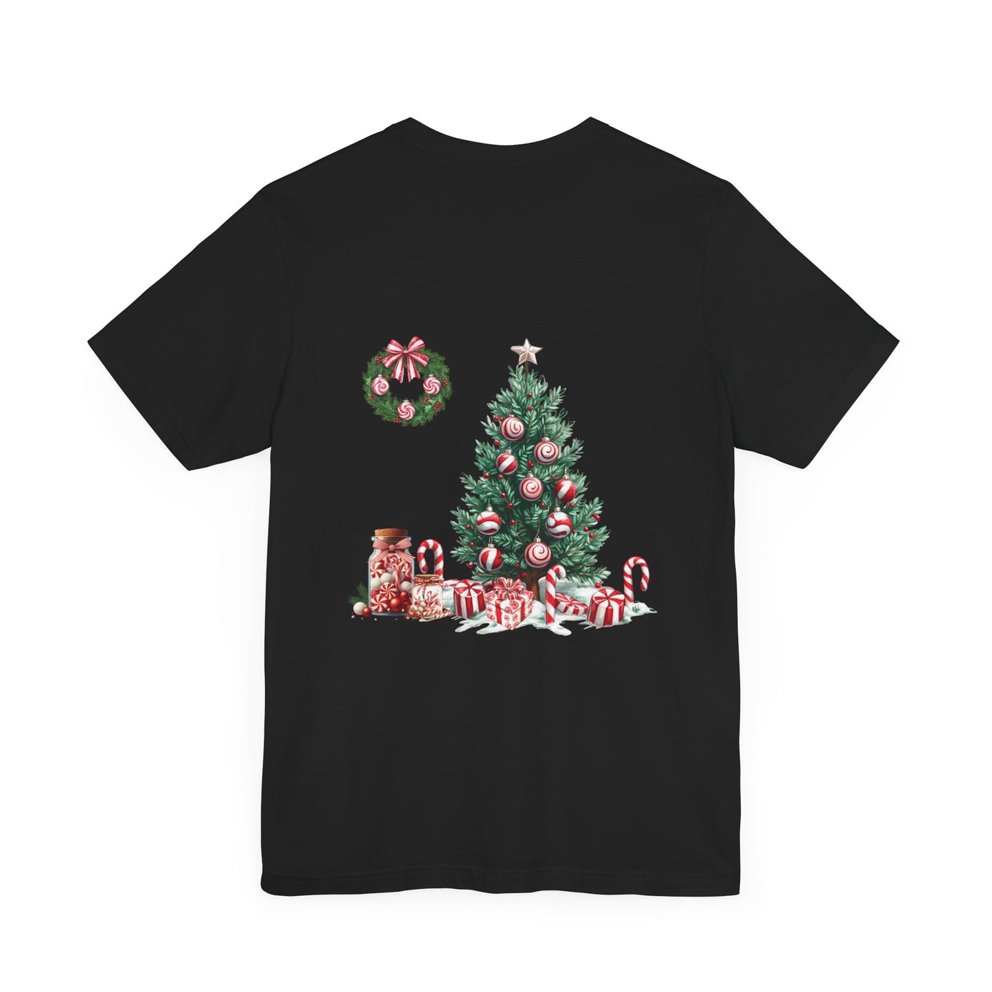 Peppermint Christmas, Unisex Jersey Short Sleeve Tee ( No sleeve design)