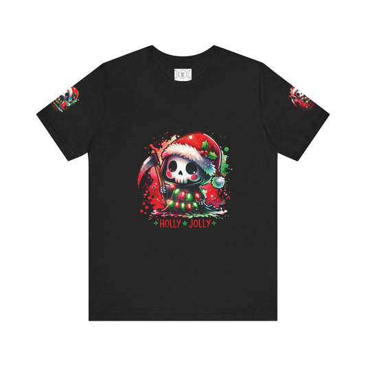 Copy of Holly jolly , Unisex Jersey Short Sleeve Tee ( sleeve design)