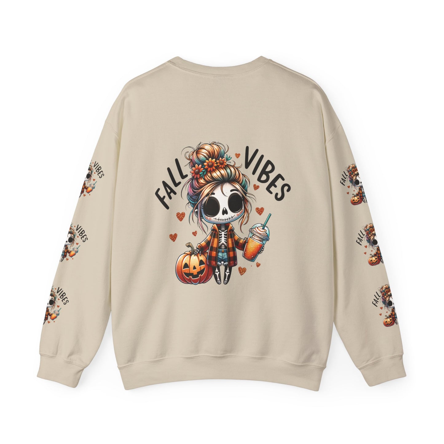 Fall vibes, ™ Crewneck Sweatshirt ( sleeve design )