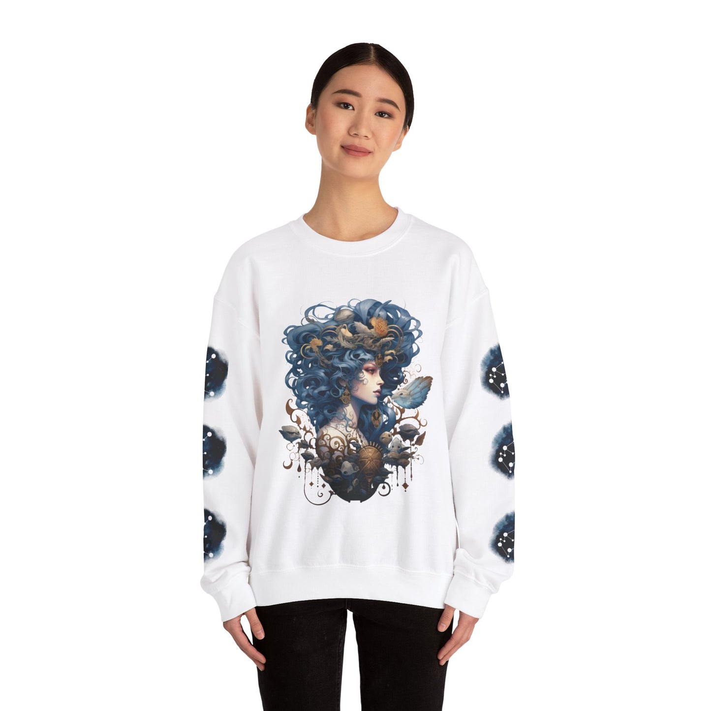 Aquarius , ™ Crewneck Sweatshirt ( side arm design)