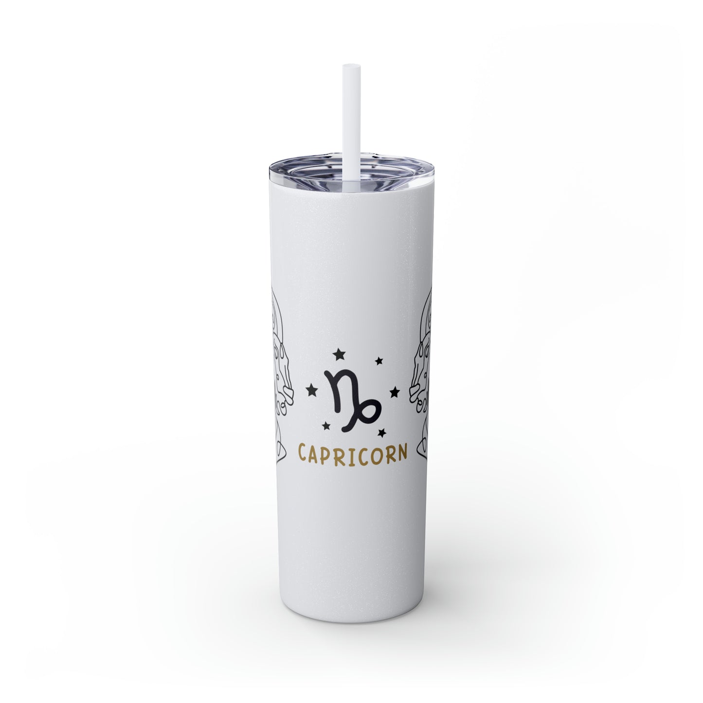 Capricorn Skinny Tumbler with Straw, 20oz