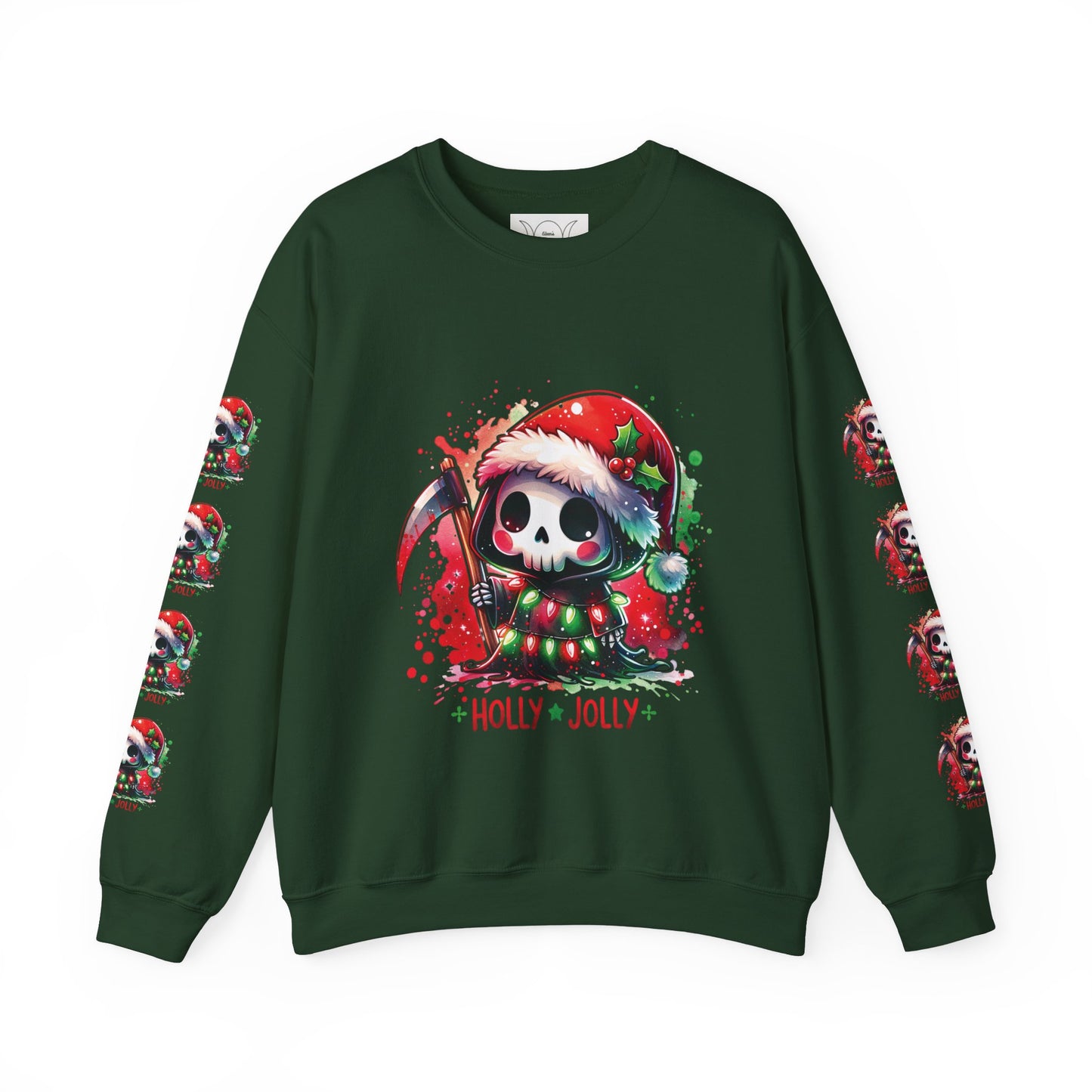 Holly jolly, ™ Crewneck Sweatshirt ( sleeve design )