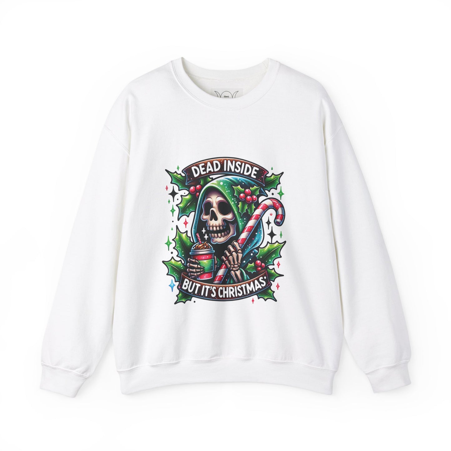 Dead inside but it’s Christmas, ™ Crewneck Sweatshirt ( sleeve design )