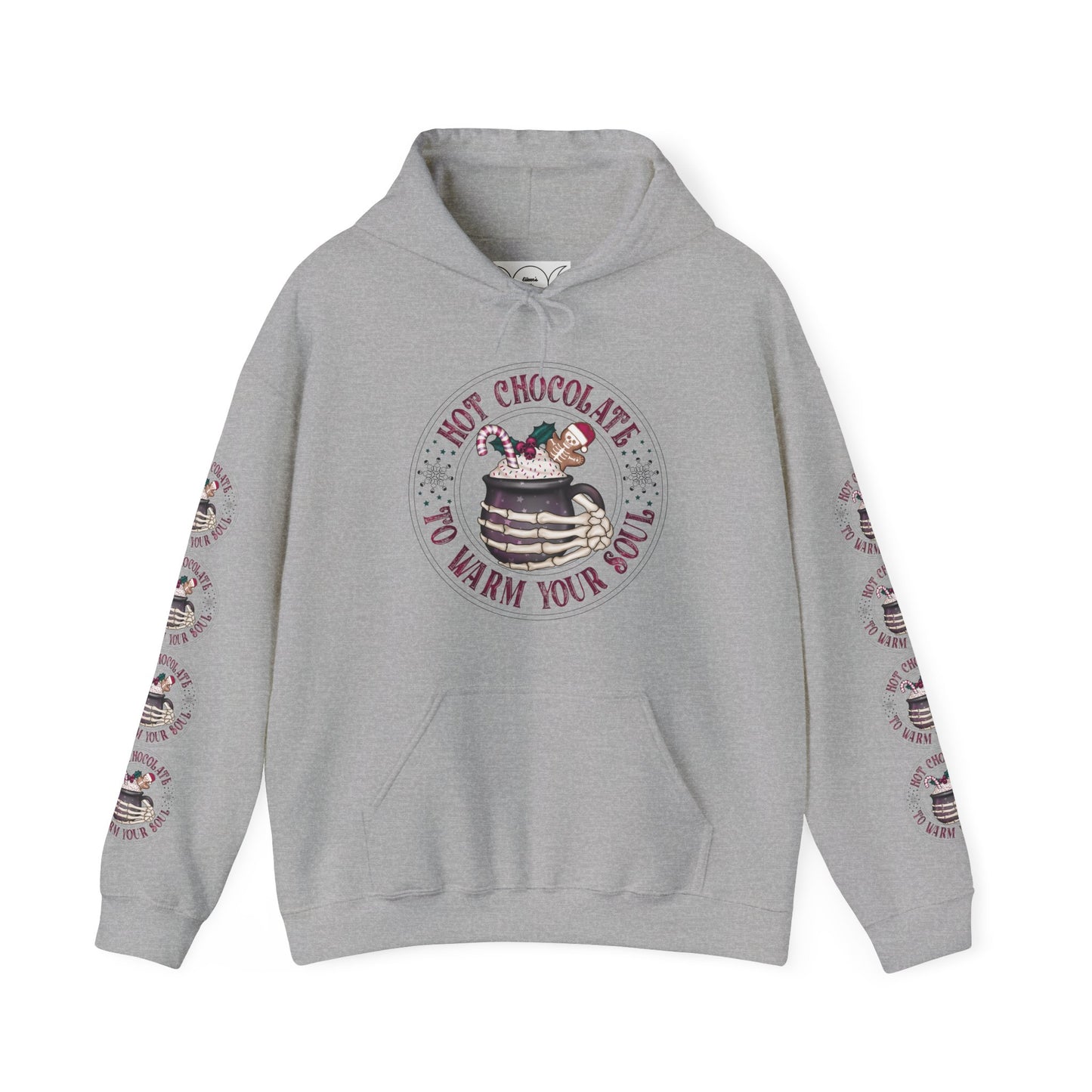 Hot chocolate to warm up my soul,  Unisex Heavy Blend™ Hooded Sweatshirt (side arm design)