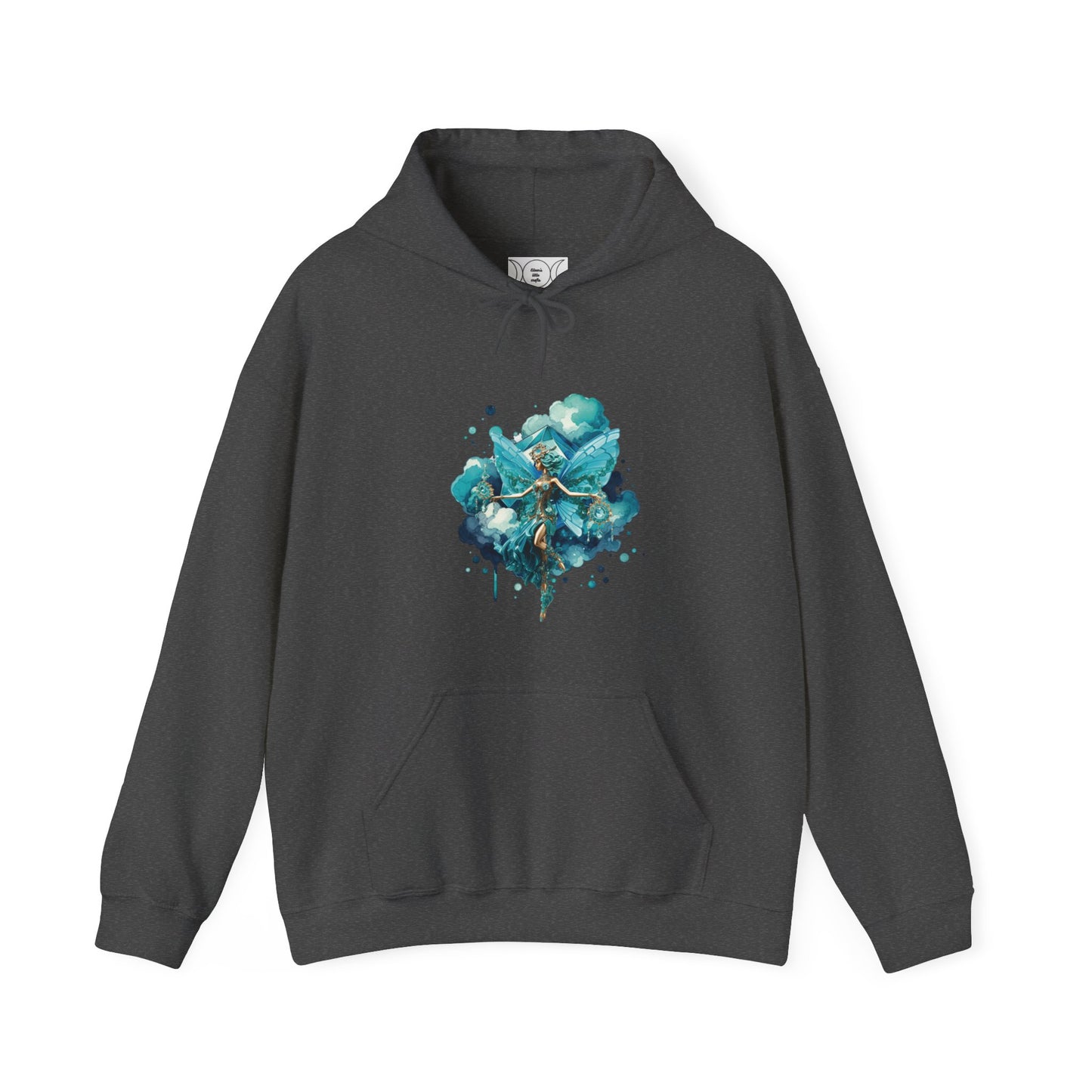 March aquamarine fairy, Unisex Heavy Blend™ Hooded Sweatshirt ( no arm design)