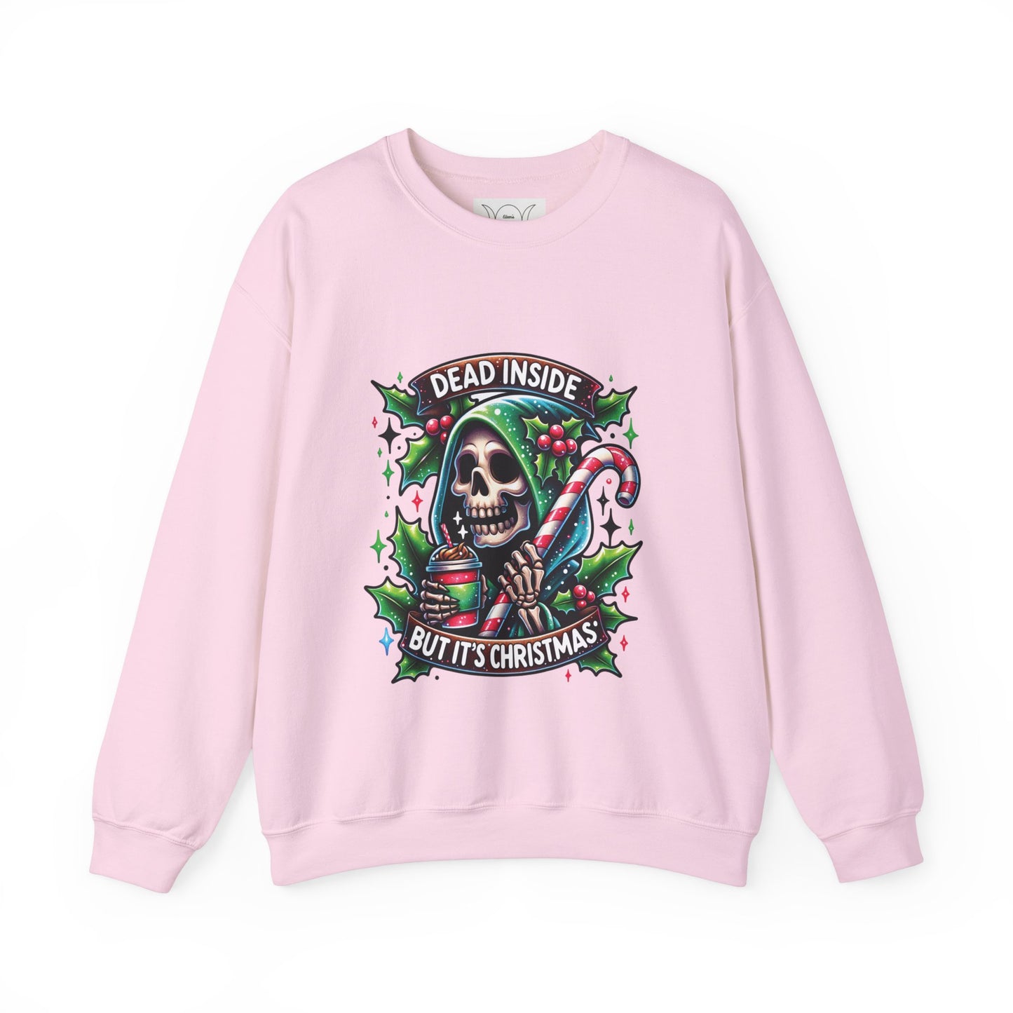 Dead inside but it’s Christmas, ™ Crewneck Sweatshirt ( sleeve design )