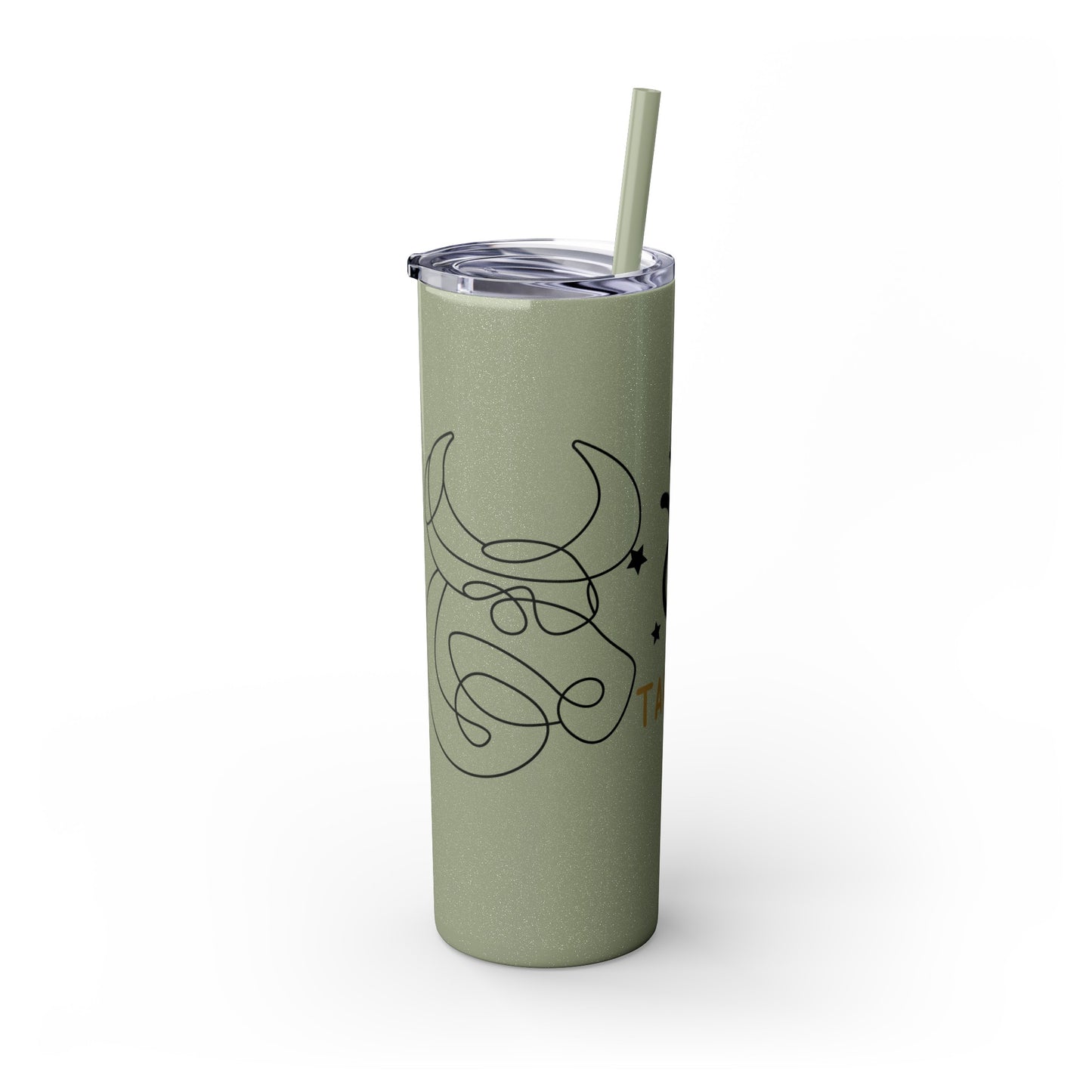 Taurus, Skinny Tumbler with Straw, 20oz