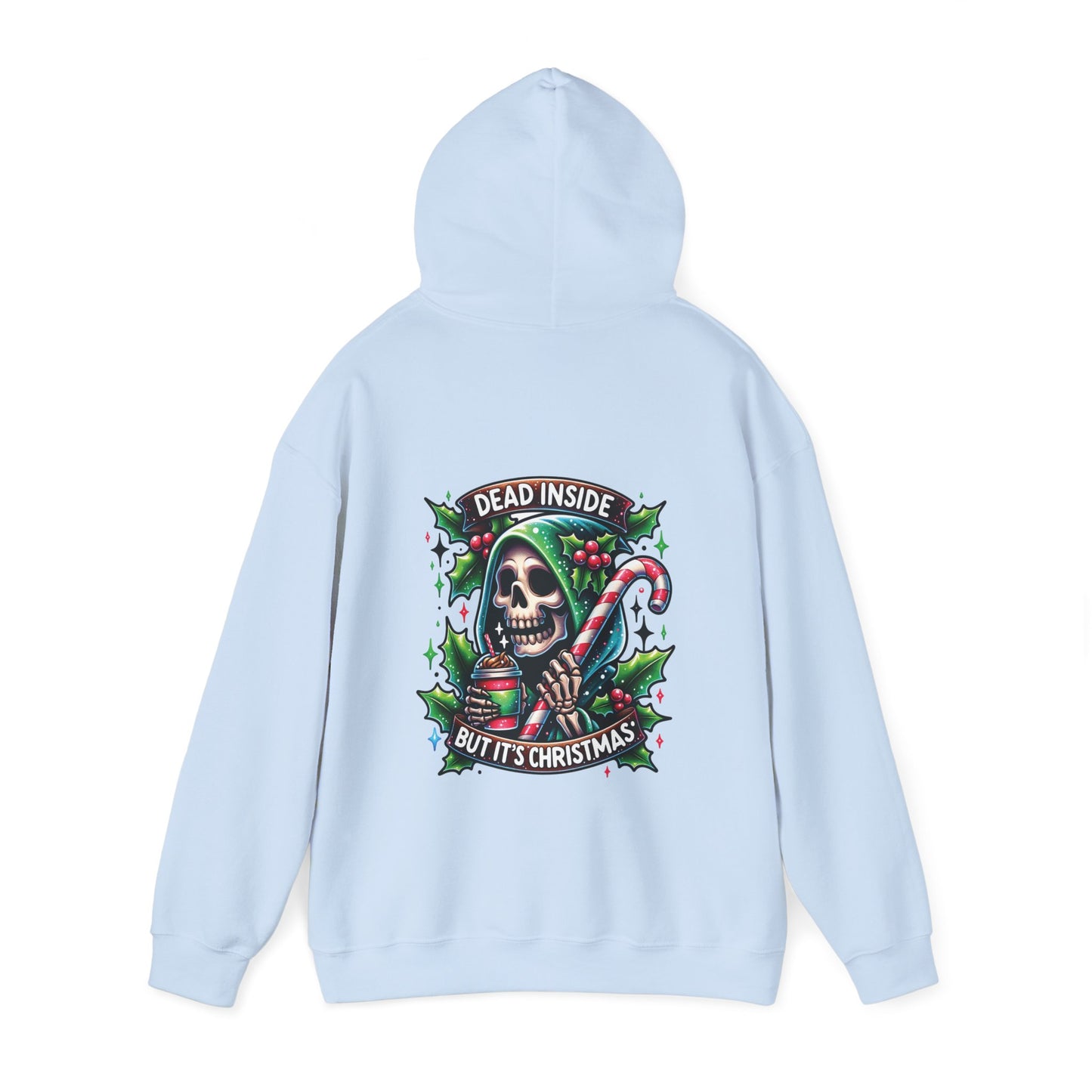 Dead inside but it’s Christmas,  Unisex Heavy Blend™ Hooded Sweatshirt (no sleeve arm design)