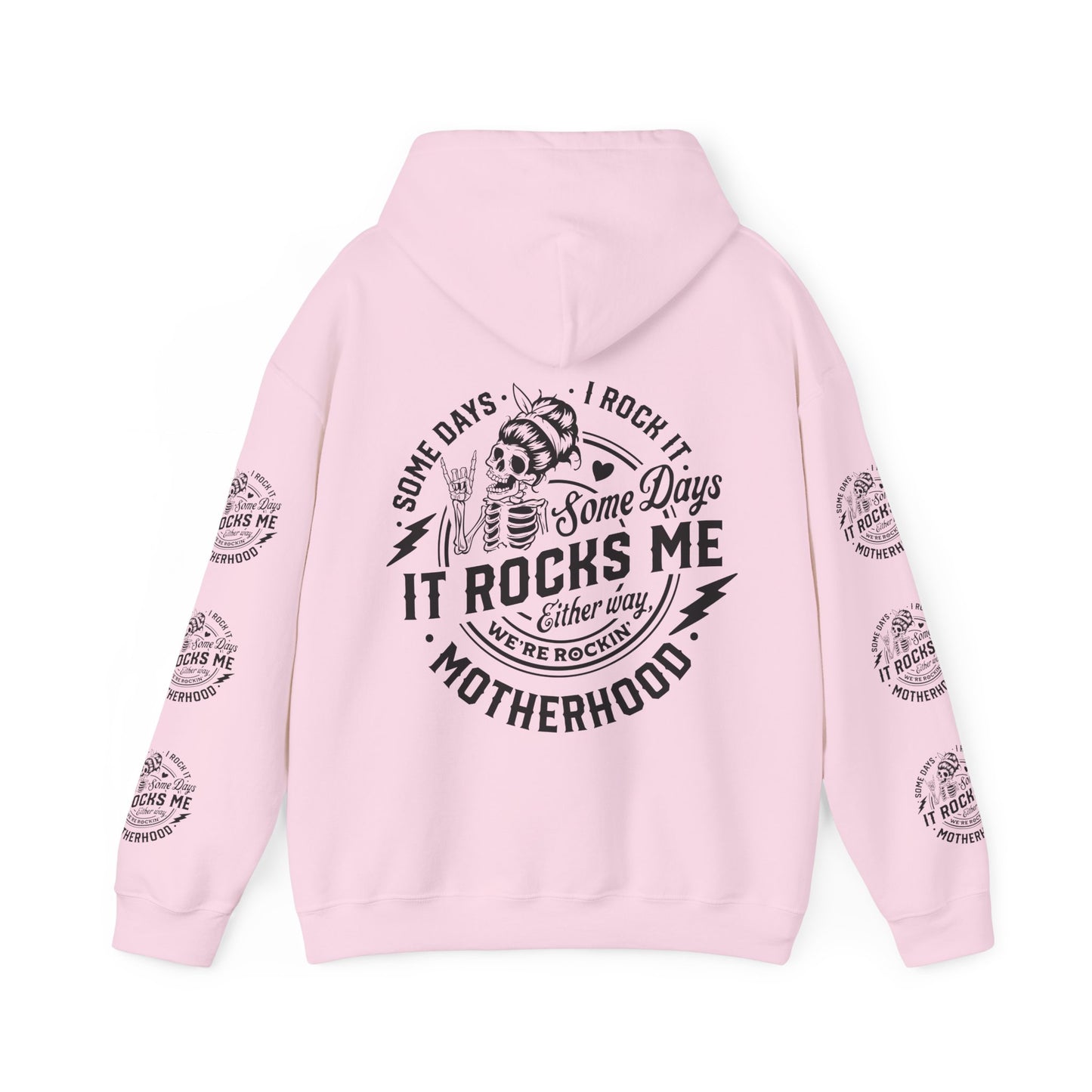 Rocking motherhood ,  Unisex Heavy Blend™ Hooded Sweatshirt (side arm design)