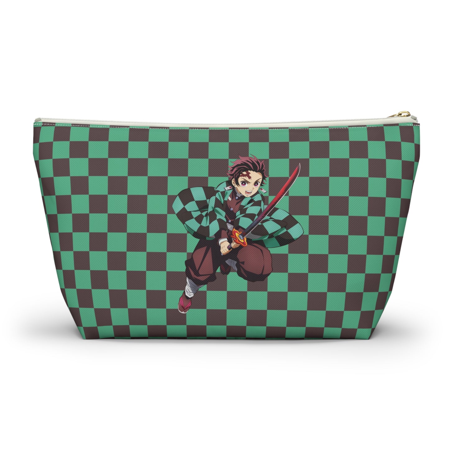 Black & green checkers   Accessory Pouch w T-bottoms