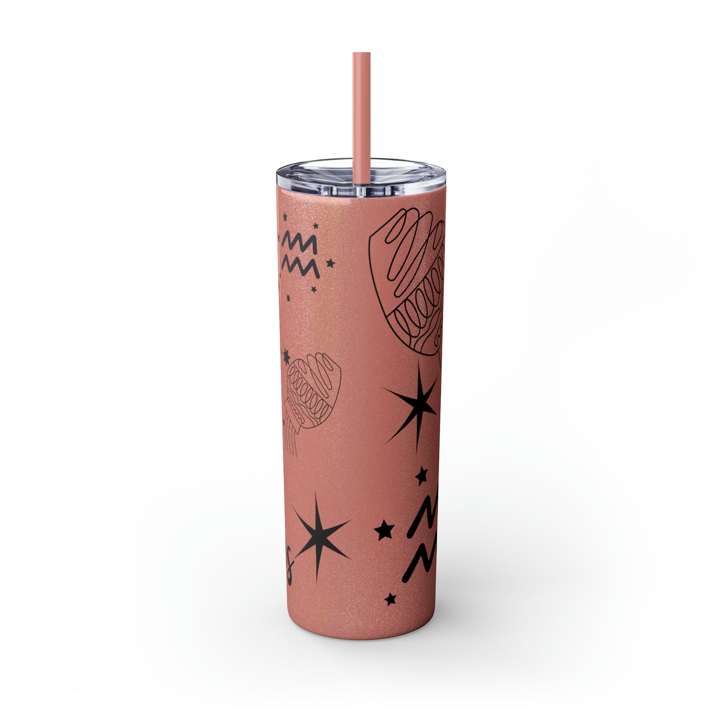 Aquarius, Skinny Tumbler with Straw, 20oz