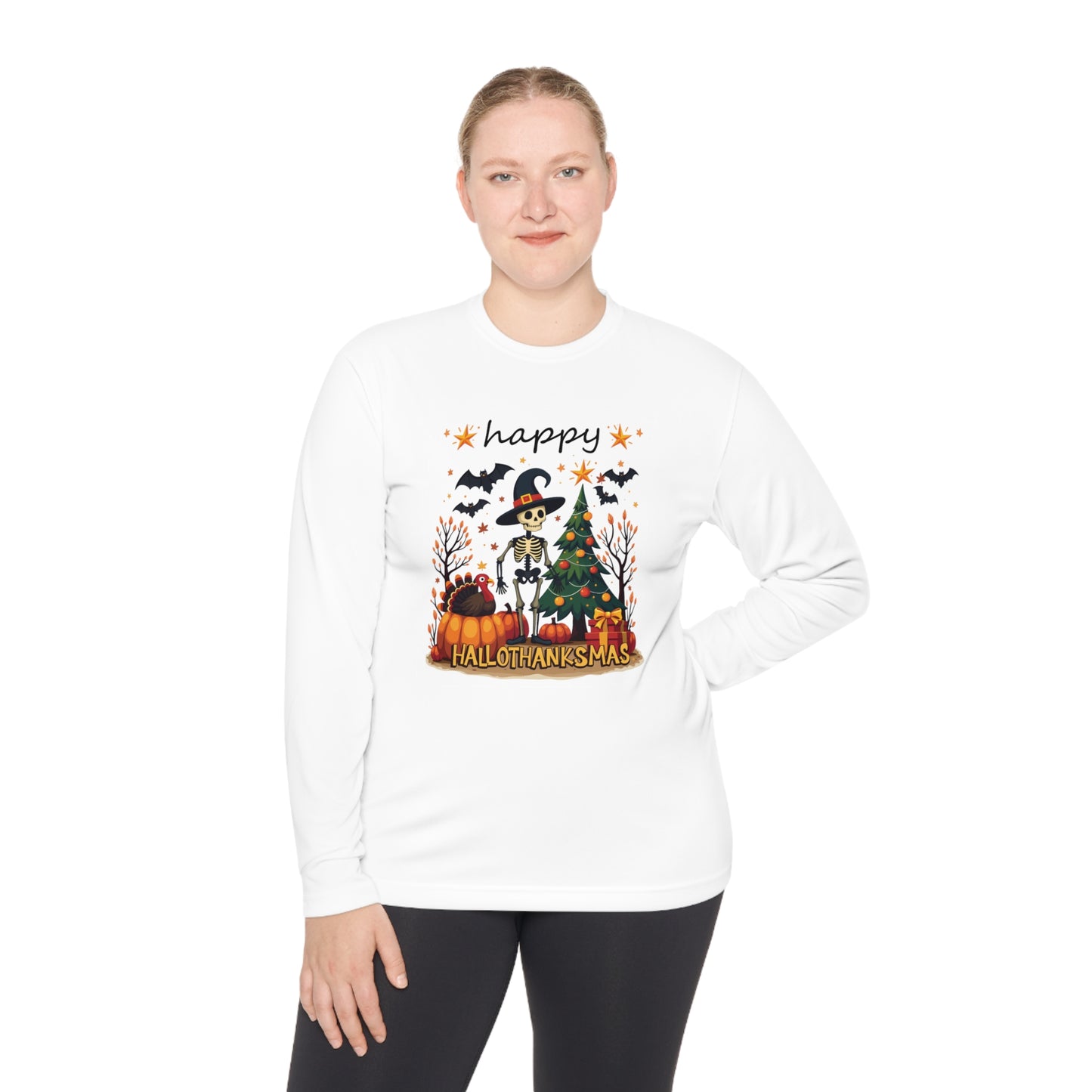 Happy hellothanksmas,  Unisex Lightweight Long Sleeve Tee