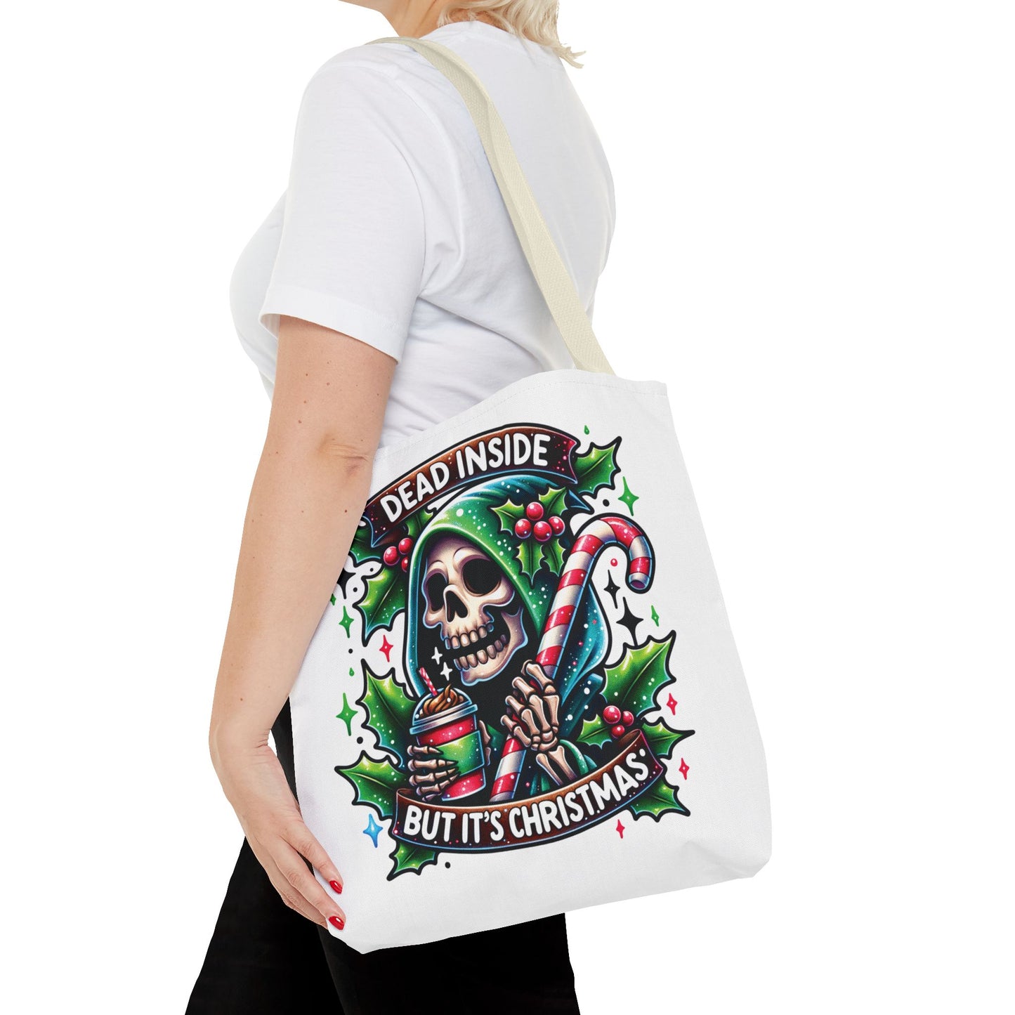 Dead inside but it’s Christmas, Tote Bag (AOP)