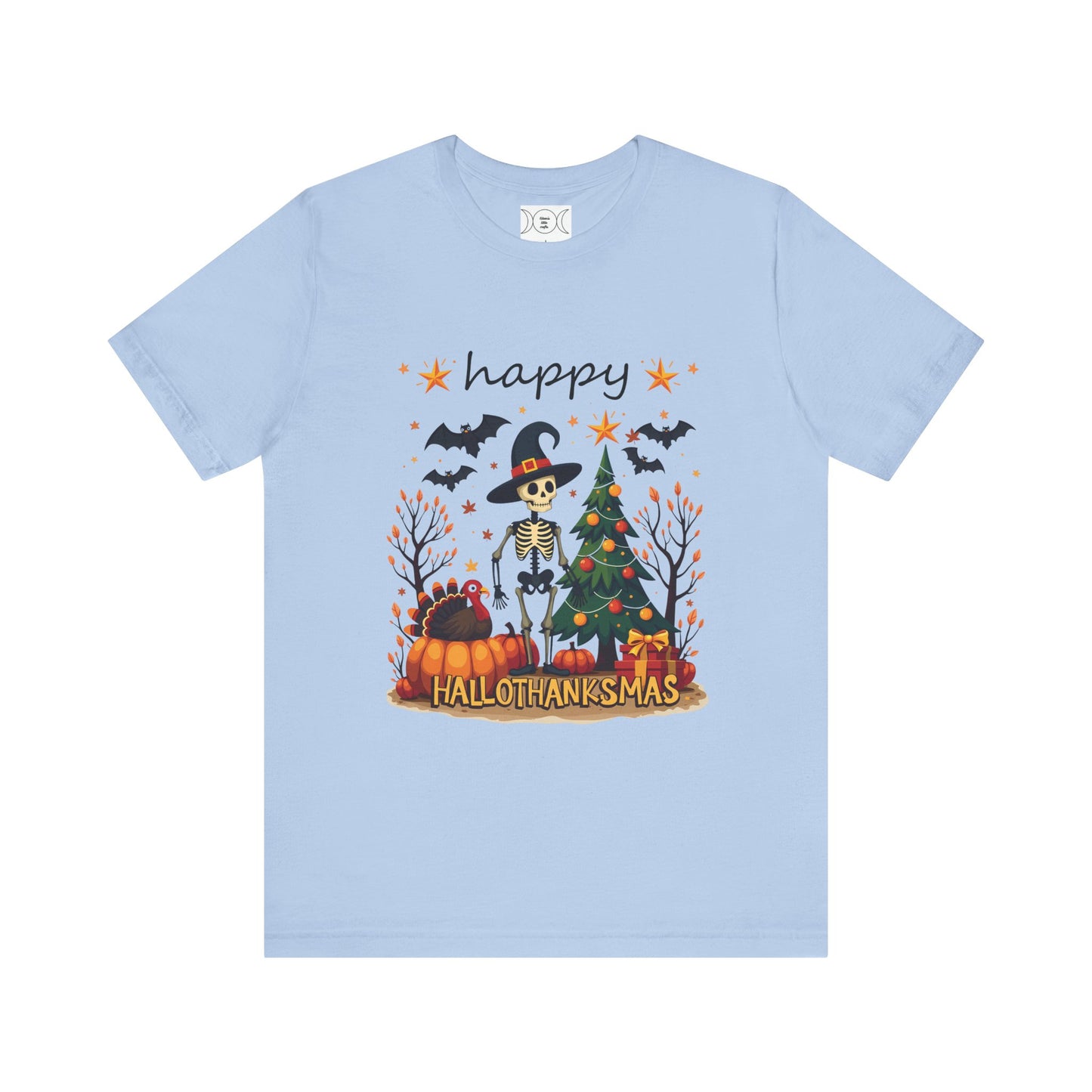 Happy hellothanksmas, , Unisex Jersey Short Sleeve Tee ( No sleeve design)