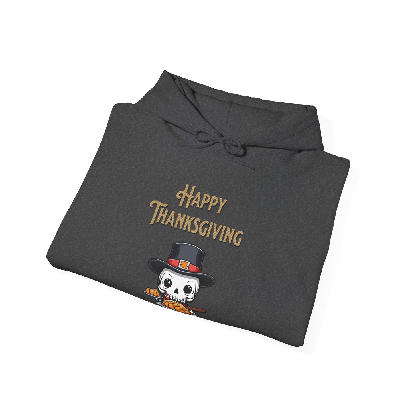 Happy thanksgiving,  Unisex Heavy Blend™ Hooded Sweatshirt (side arm design)