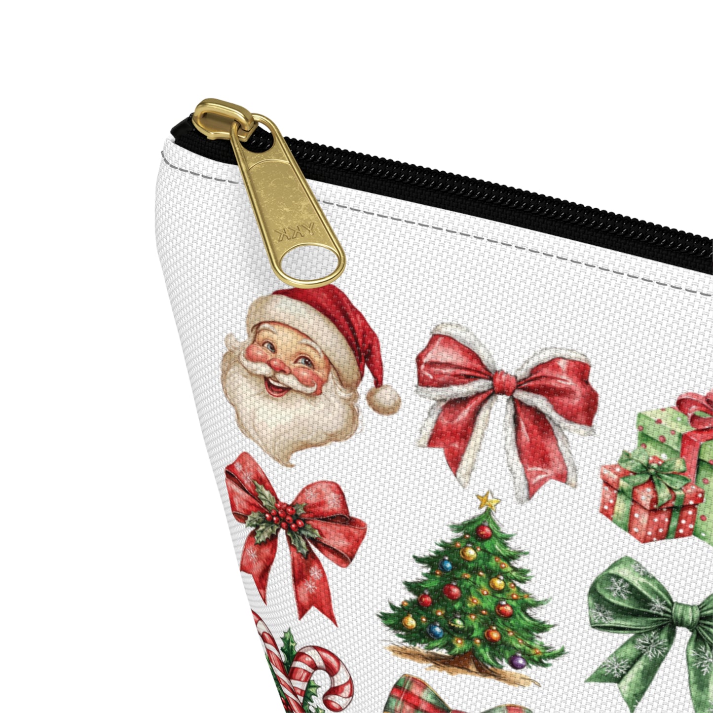 Christmas Football and bows,  Accessory Pouch w T-bottoms