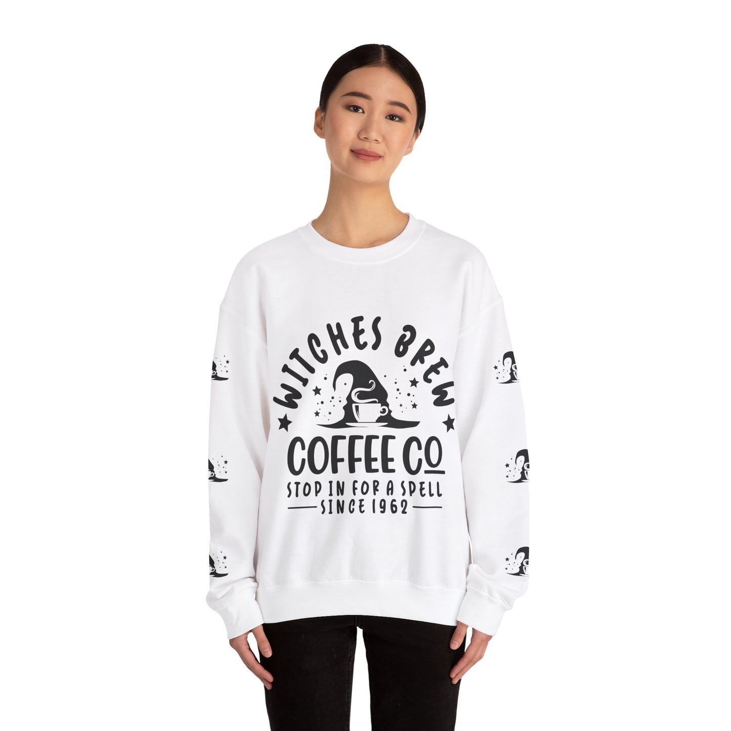 Witch’s brew coffee , ™ Crewneck Sweatshirt ( sleeve design )