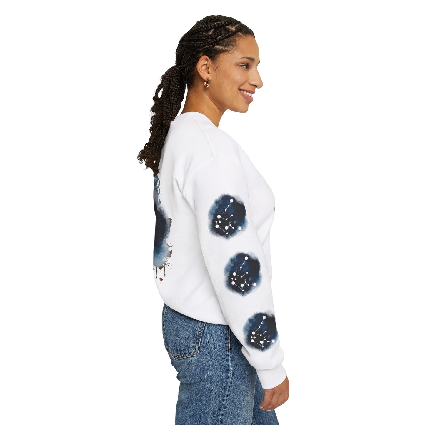 Aquarius , ™ Crewneck Sweatshirt ( side arm design)