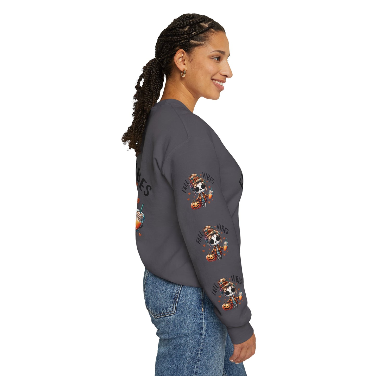 Fall vibes, ™ Crewneck Sweatshirt ( sleeve design )