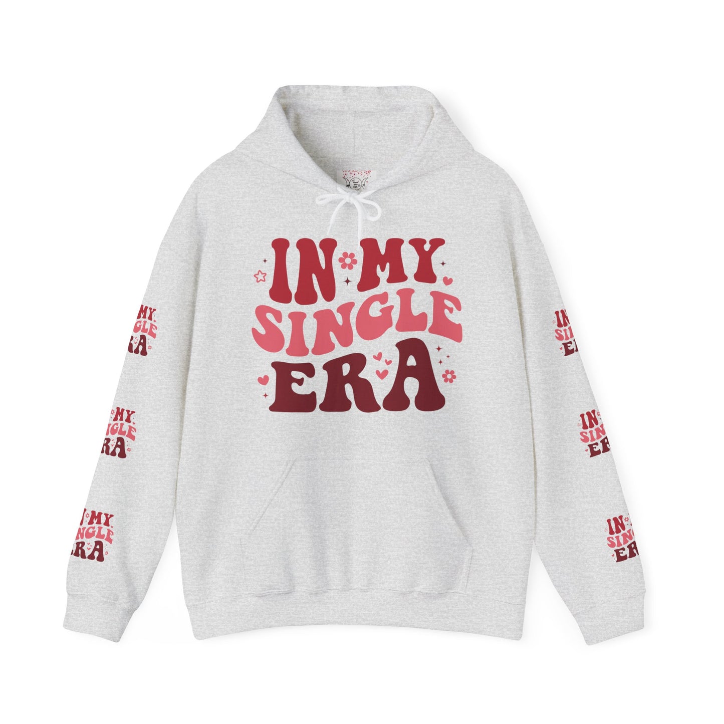 In my single era, Unisex Heavy Blend™ Hooded Sweatshirt (side arm design)