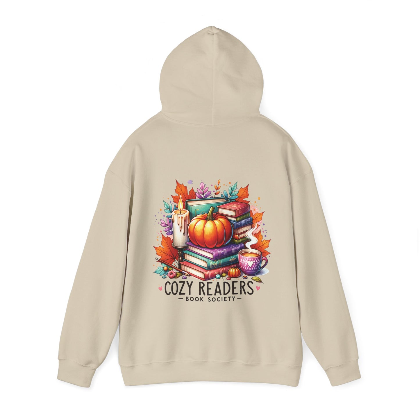 Cozy reader book society,  Unisex Heavy Blend™ Hooded Sweatshirt (no side arm design)