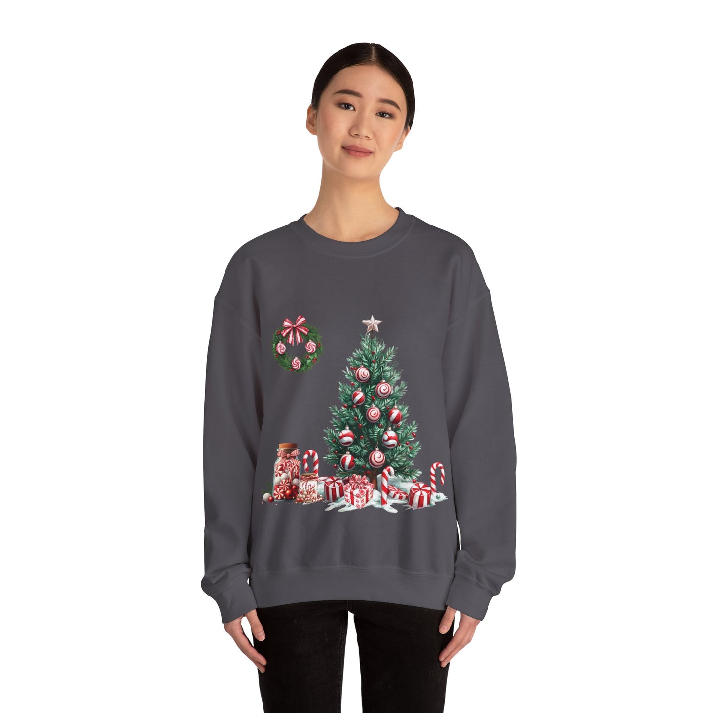 Peppermint Christmas , ™ Crewneck Sweatshirt ( no sleeve design )