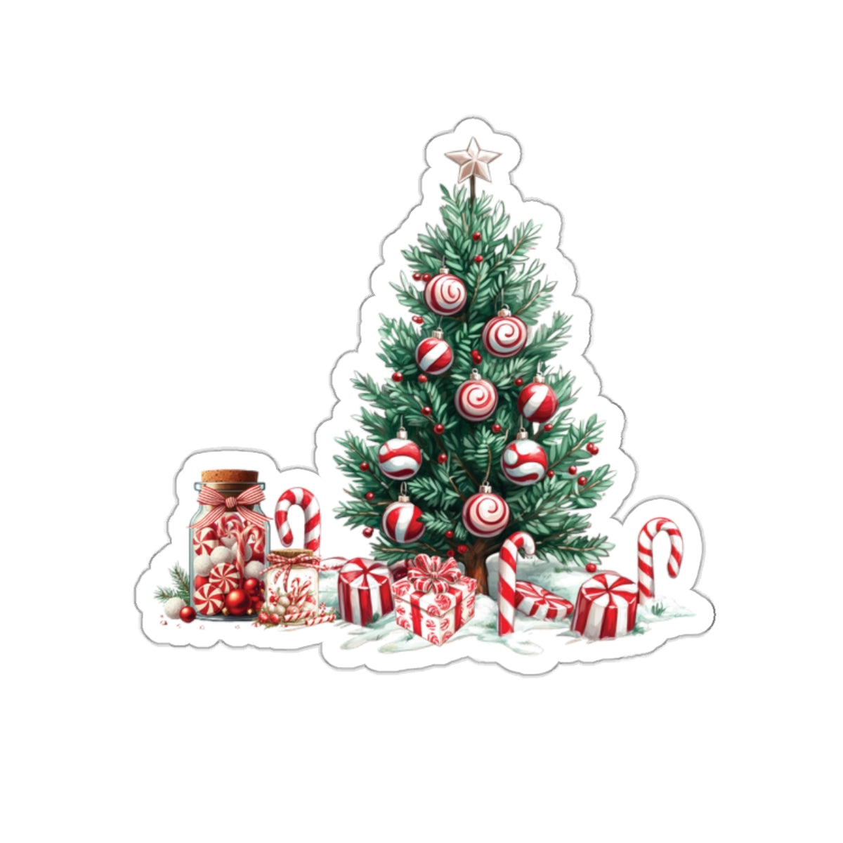 Peppermint Christmas, Kiss-Cut Stickers